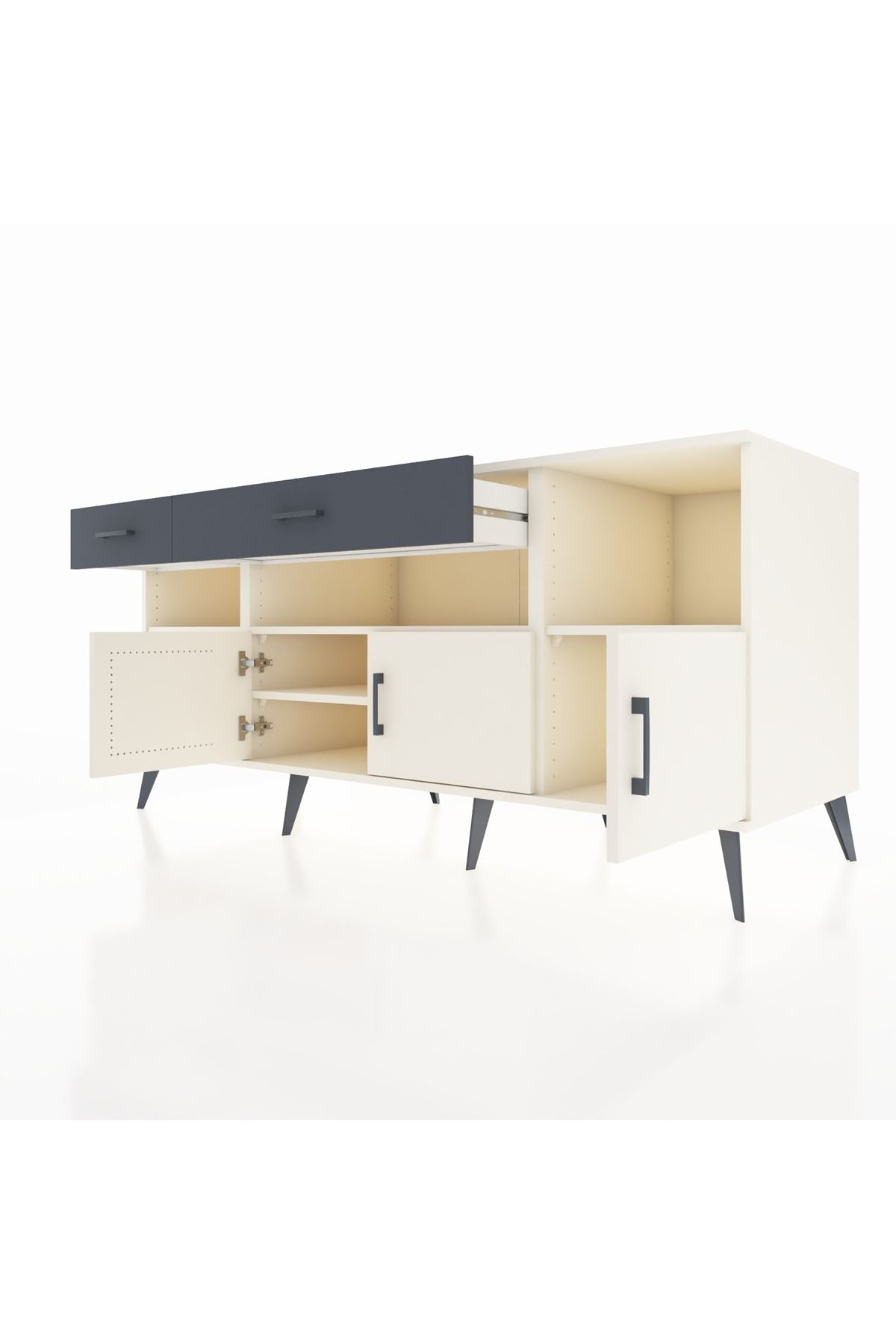 Kronos Konsol 5 Raflı 2 Çekmeceli 3 Kapaklı 176x59x83 - S610M013V05C