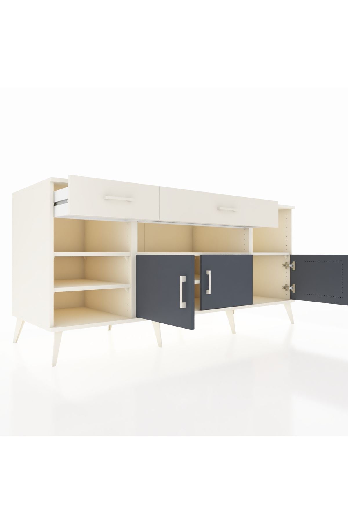 Kronos Konsol 5 Raflı 2 Çekmeceli 3 Kapaklı 176x59x83 - S610M013V07C