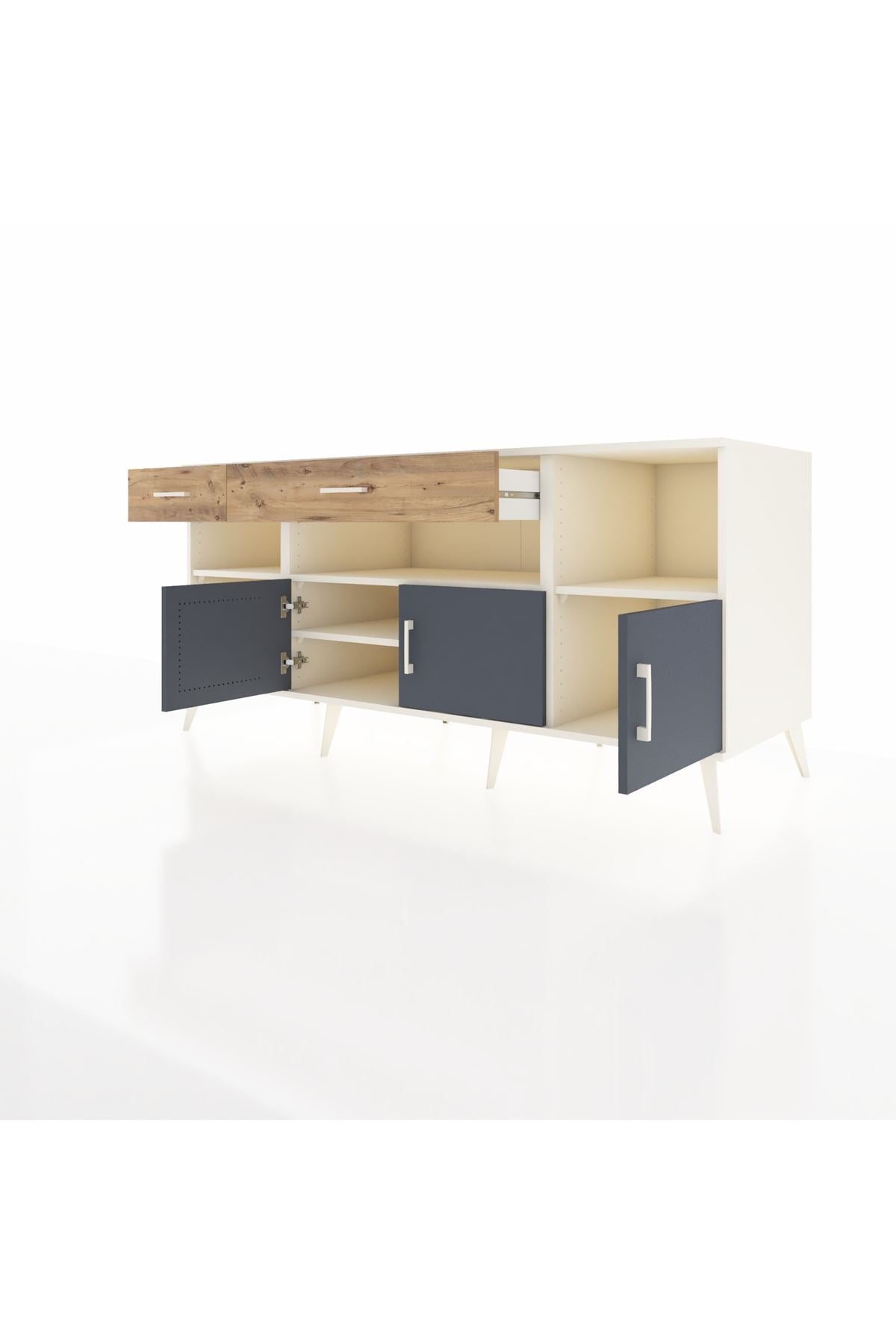 Kronos Konsol 5 Raflı 2 Çekmeceli 3 Kapaklı 176x59x83 - S610M013V09C
