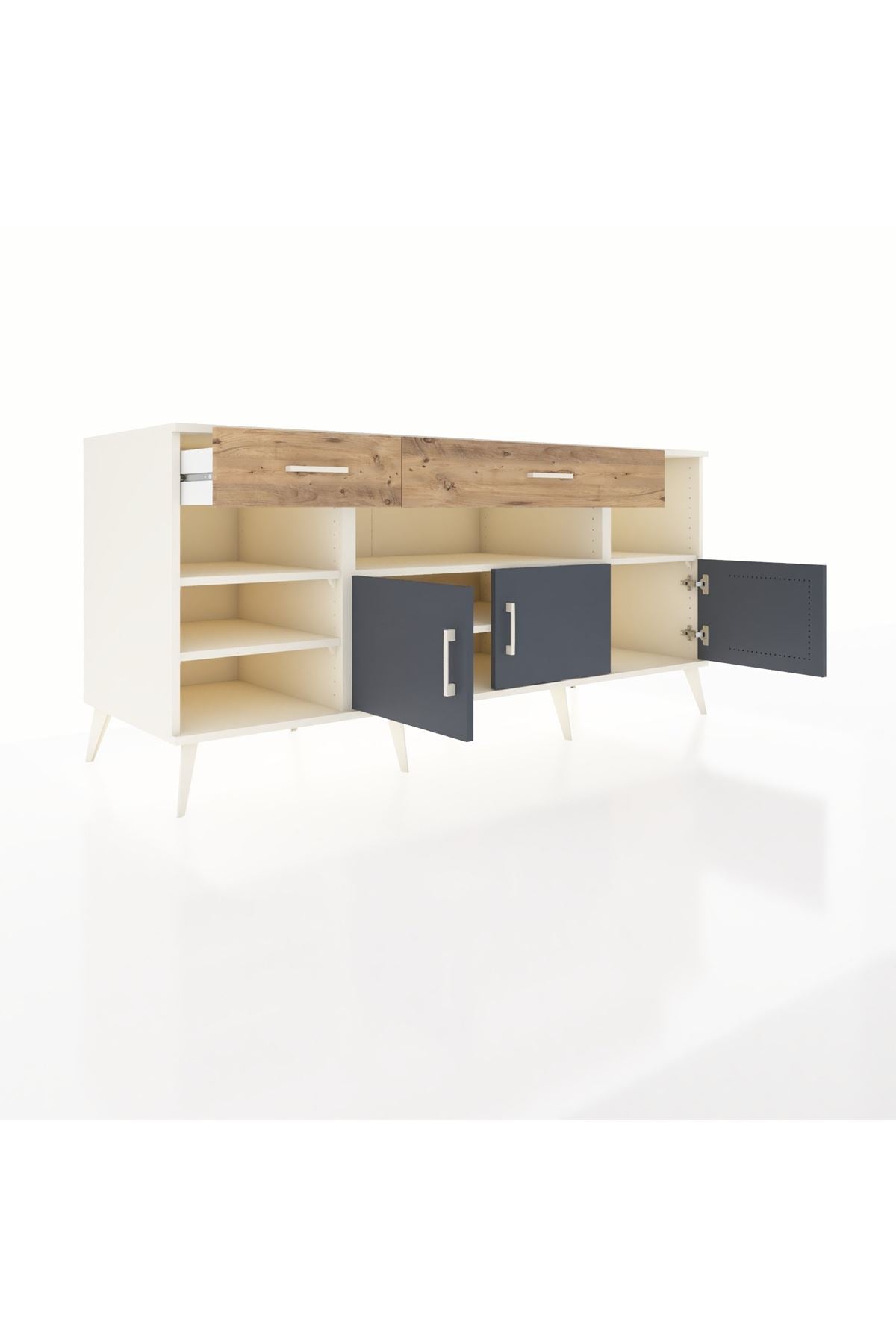 Kronos Konsol 5 Raflı 2 Çekmeceli 3 Kapaklı 176x59x83 - S610M013V09C