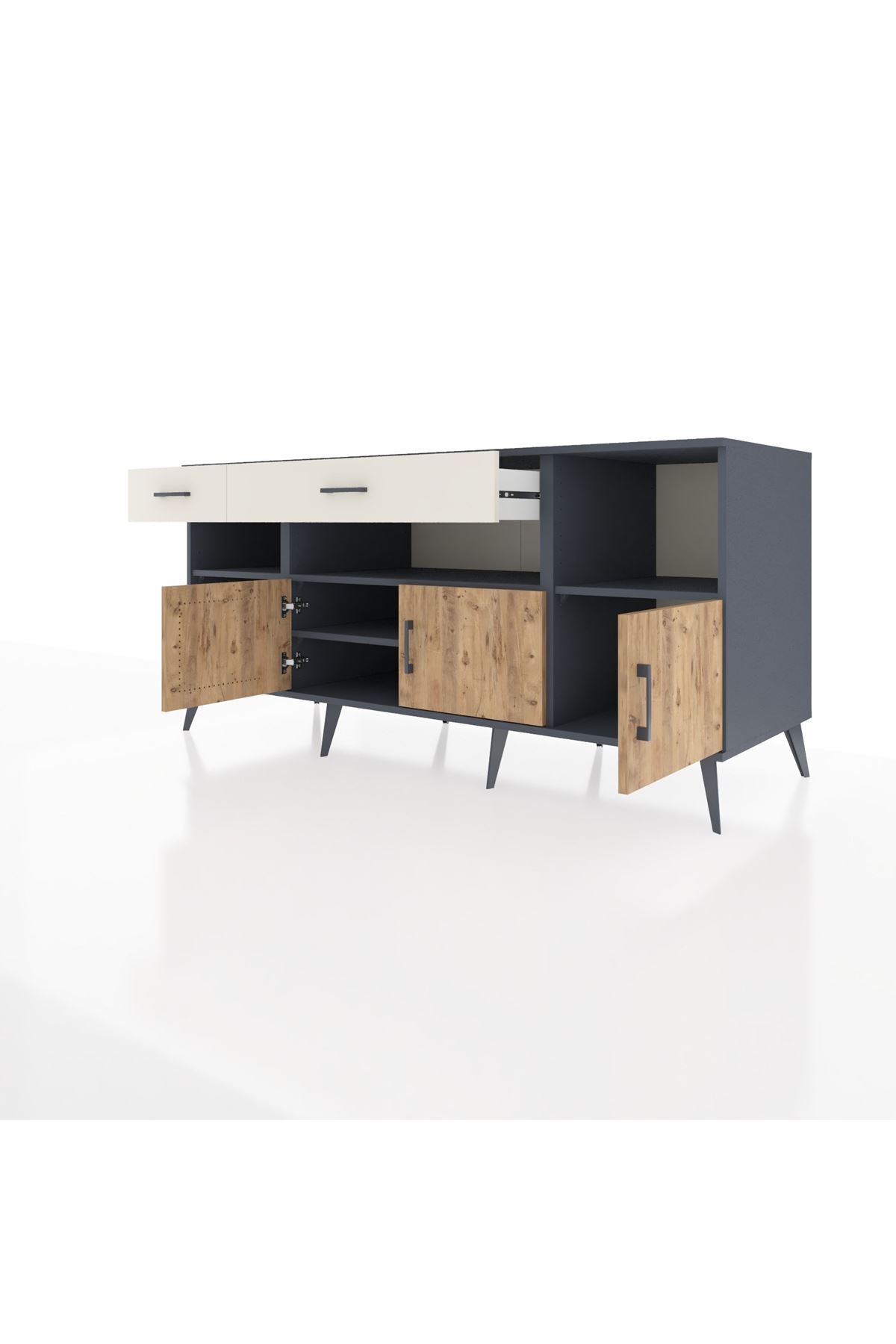 Kronos Konsol 5 Raflı 2 Çekmeceli 3 Kapaklı 176x59x83 - S610M013V10C