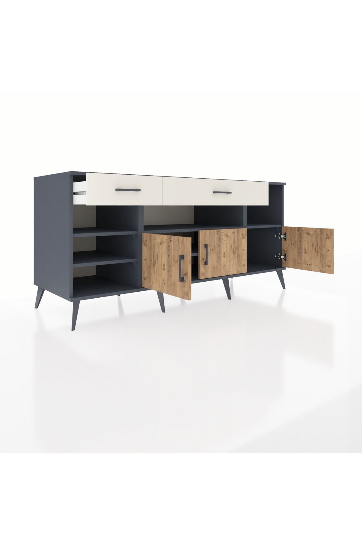 Kronos Konsol 5 Raflı 2 Çekmeceli 3 Kapaklı 176x59x83 - S610M013V10C