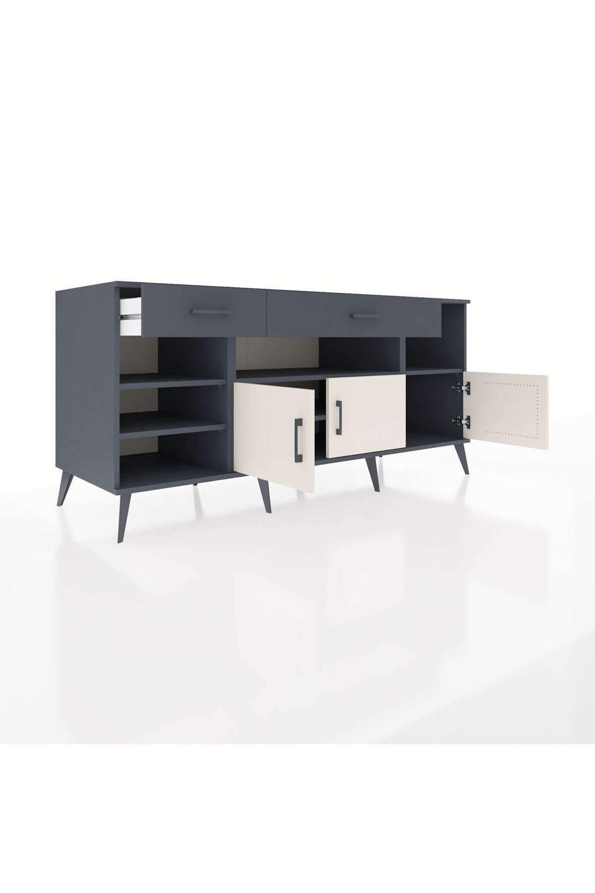 Kronos Konsol 5 Raflı 2 Çekmeceli 3 Kapaklı 176x59x83 - S610M013V14C