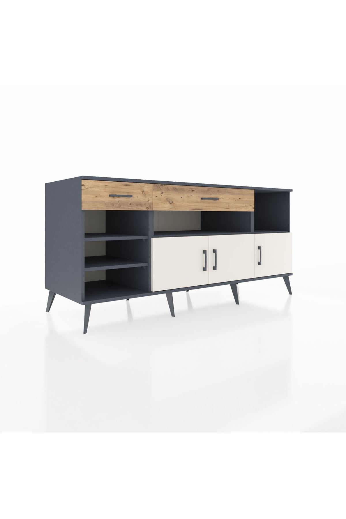 Kronos Konsol 5 Raflı 2 Çekmeceli 3 Kapaklı 176x59x83 - S610M013V15C