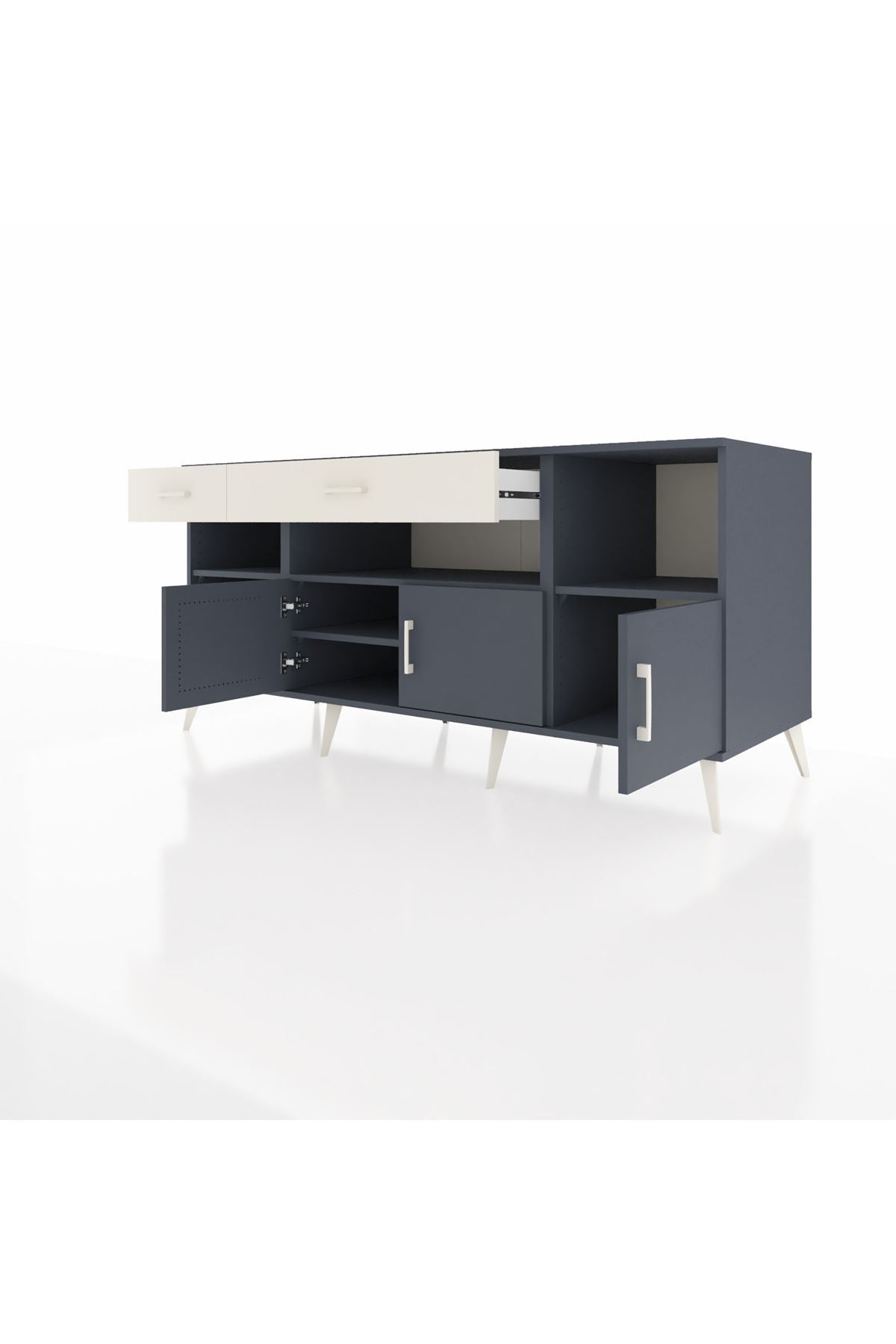 Kronos Konsol 5 Raflı 2 Çekmeceli 3 Kapaklı 176x59x83 - S610M013V16C