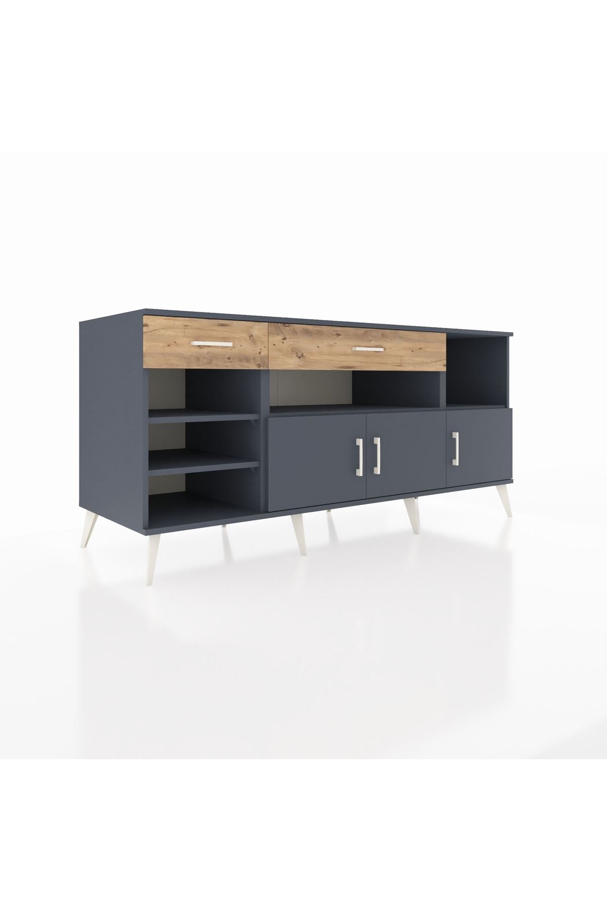 Kronos Konsol 5 Raflı 2 Çekmeceli 3 Kapaklı 176x59x83 - S610M013V18C