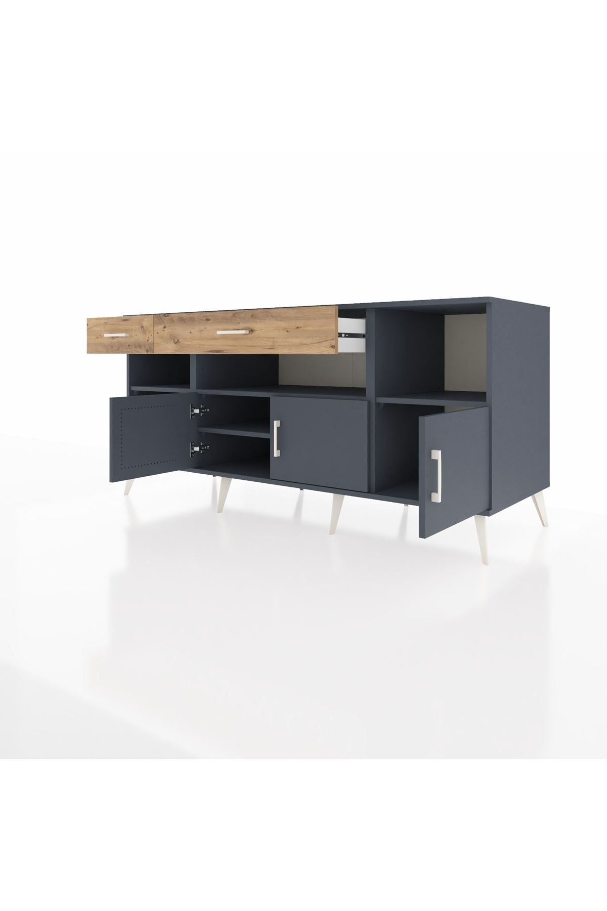Kronos Konsol 5 Raflı 2 Çekmeceli 3 Kapaklı 176x59x83 - S610M013V18C