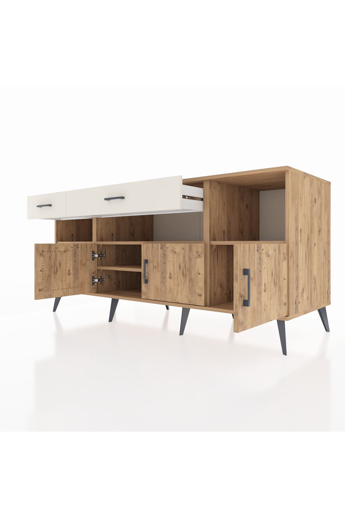 Kronos Konsol 5 Raflı 2 Çekmeceli 3 Kapaklı 176x59x83 - S610M013V19C