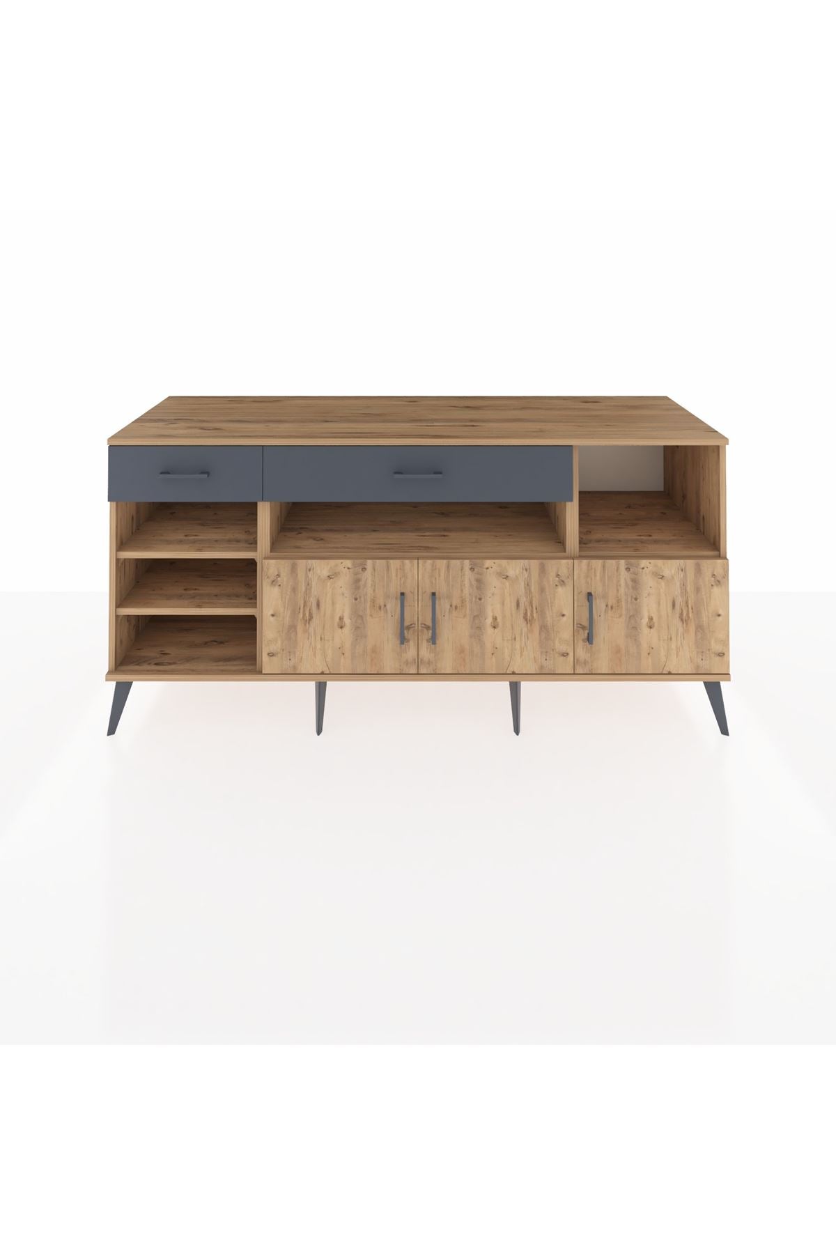 Kronos Konsol 5 Raflı 2 Çekmeceli 3 Kapaklı 176x59x83 - S610M013V20C