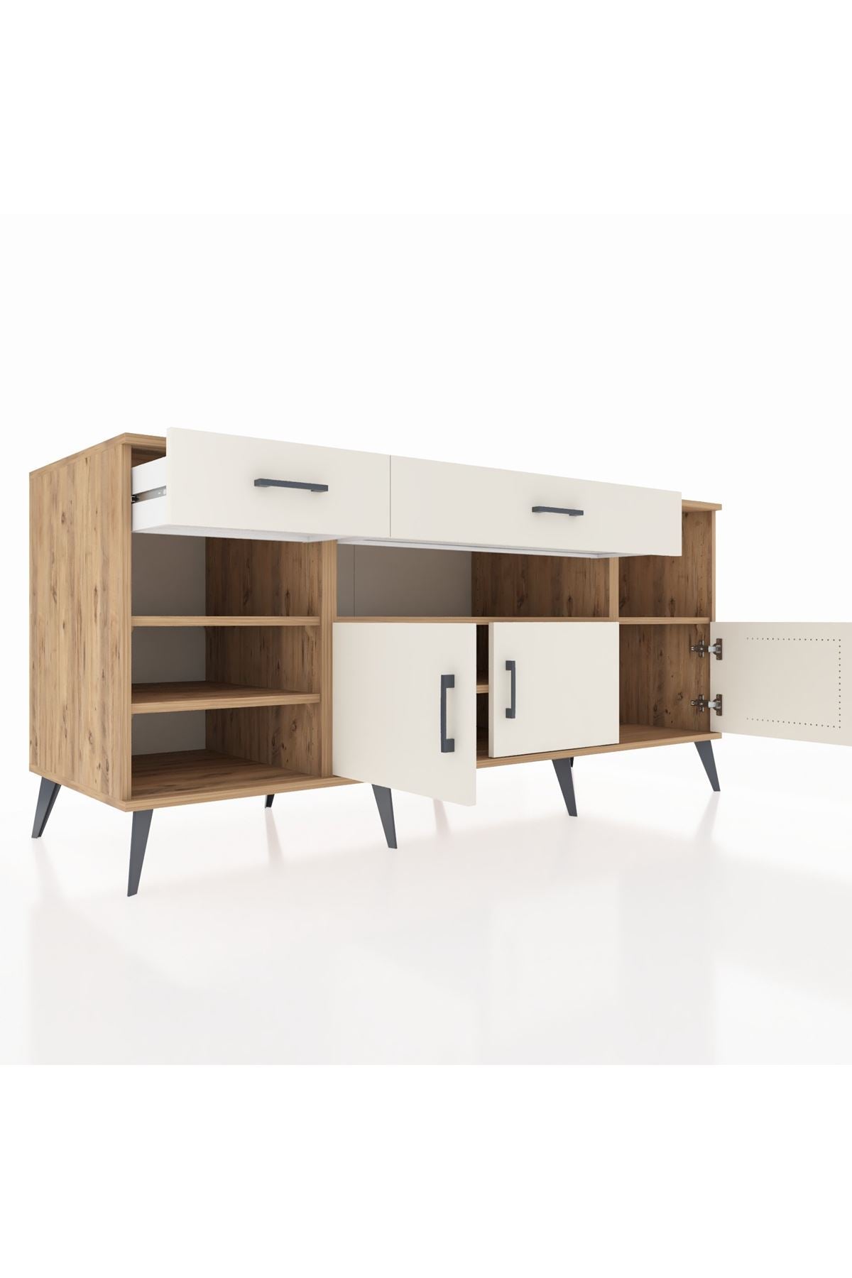 Kronos Konsol 5 Raflı 2 Çekmeceli 3 Kapaklı 176x59x83 - S610M013V22C