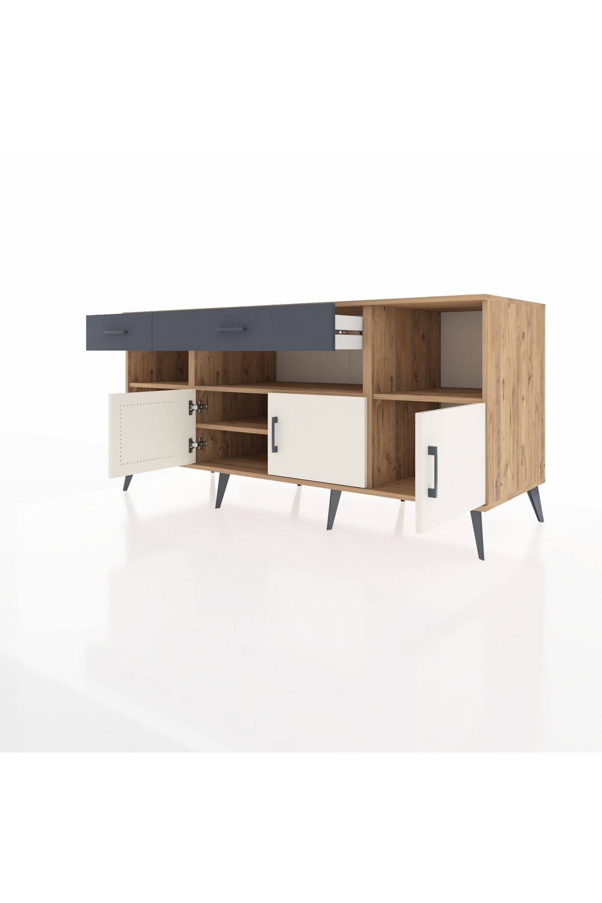 Kronos Konsol 5 Raflı 2 Çekmeceli 3 Kapaklı 176x59x83 - S610M013V23C