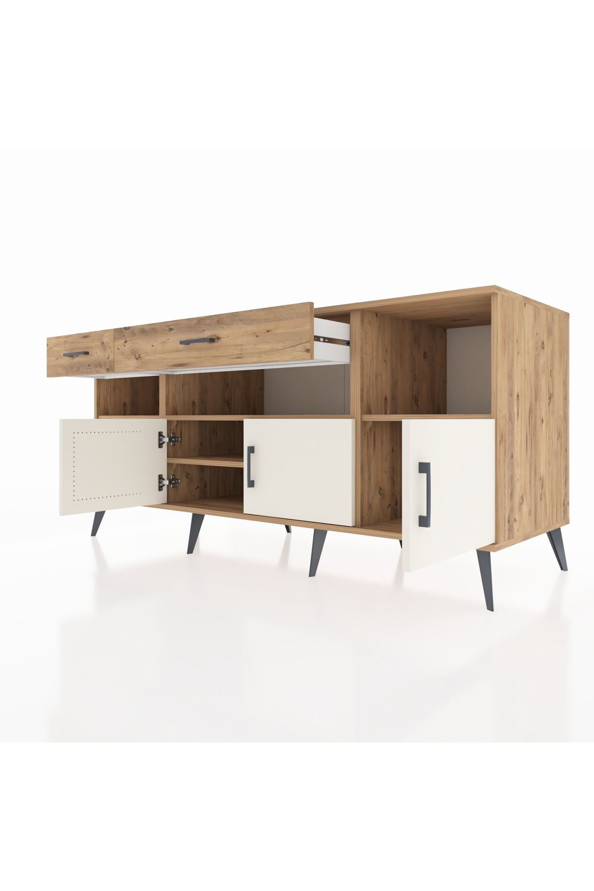 Kronos Konsol 5 Raflı 2 Çekmeceli 3 Kapaklı 176x59x83 - S610M013V24C