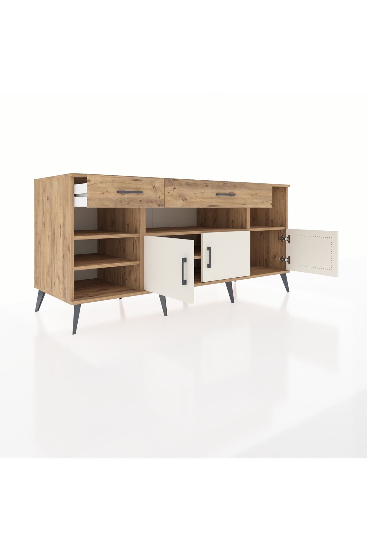 Kronos Konsol 5 Raflı 2 Çekmeceli 3 Kapaklı 176x59x83 - S610M013V24C