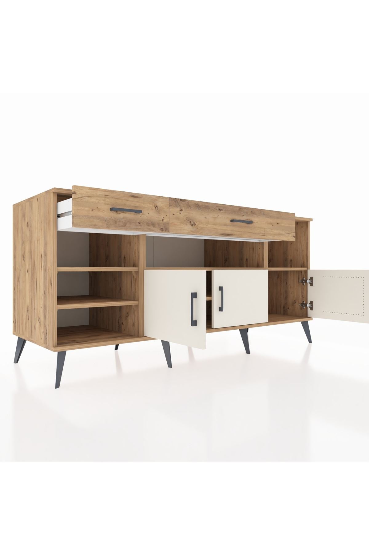 Kronos Konsol 5 Raflı 2 Çekmeceli 3 Kapaklı 176x59x83 - S610M013V24C