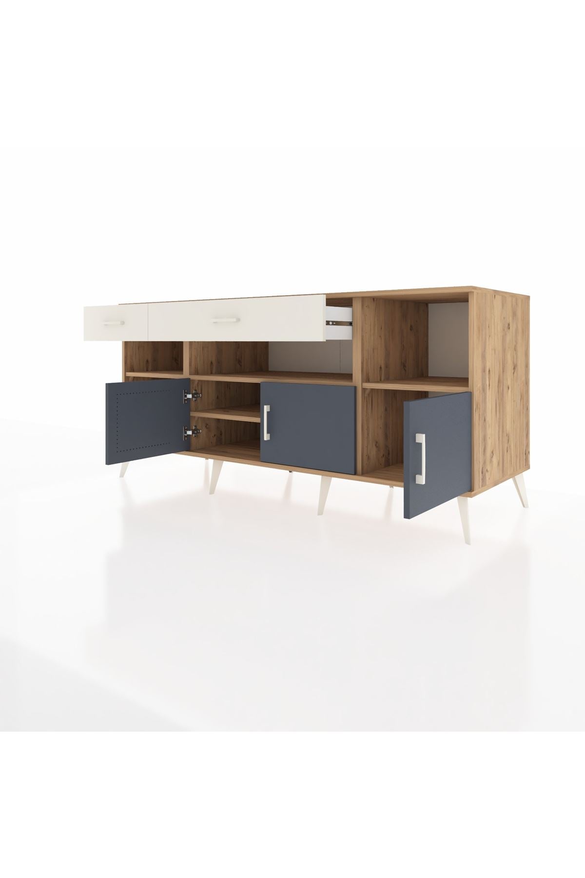 Kronos Konsol 5 Raflı 2 Çekmeceli 3 Kapaklı 176x59x83 - S610M013V25C