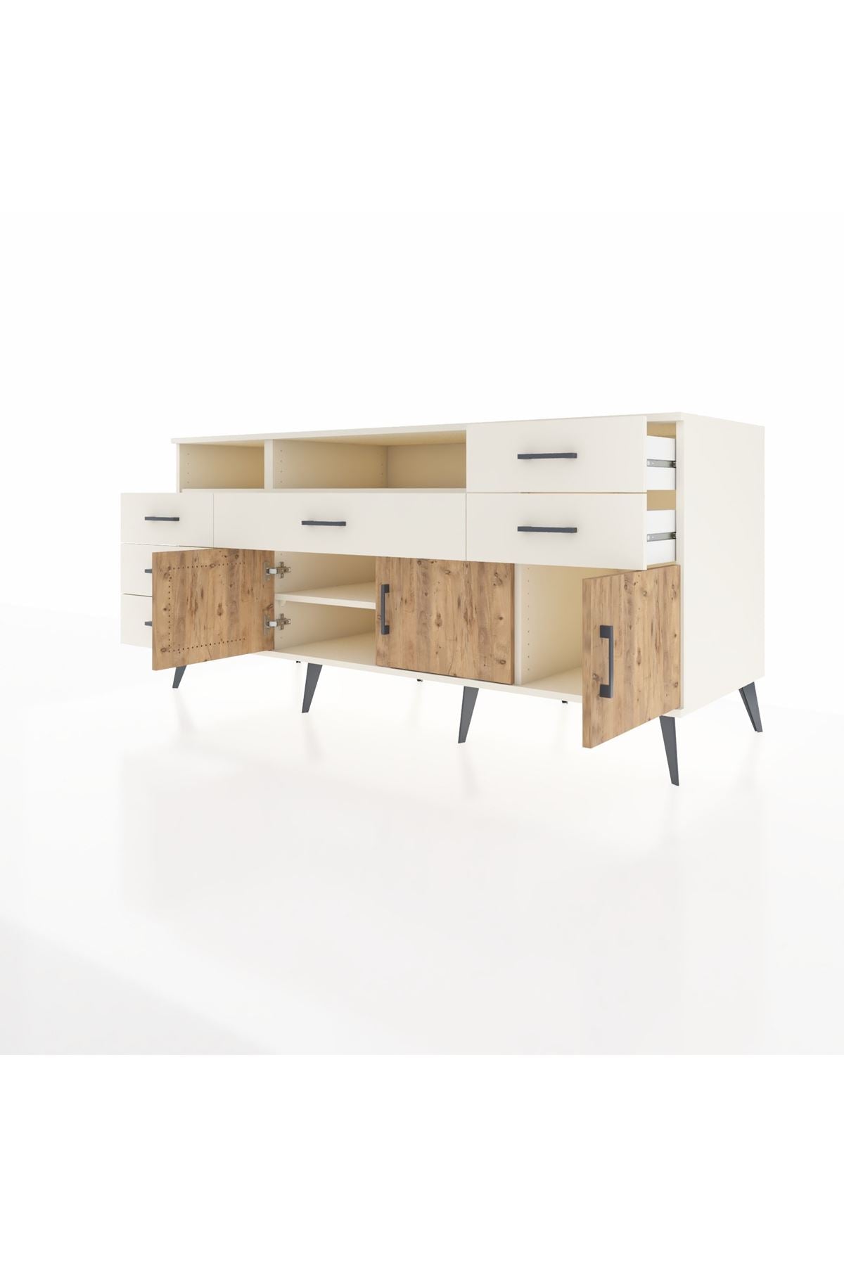Kronos Konsol 3 Raflı 6 Çekmeceli 3 Kapaklı 176x59x83 - S610M014V01C