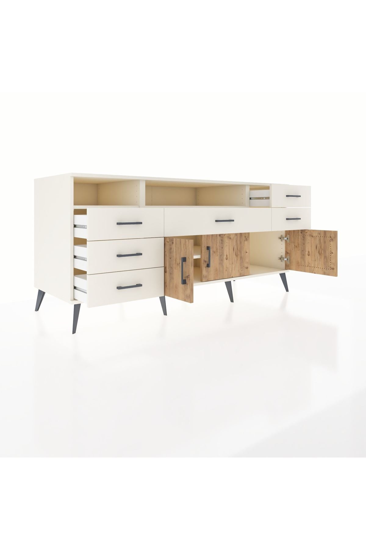 Kronos Konsol 3 Raflı 6 Çekmeceli 3 Kapaklı 176x59x83 - S610M014V01C