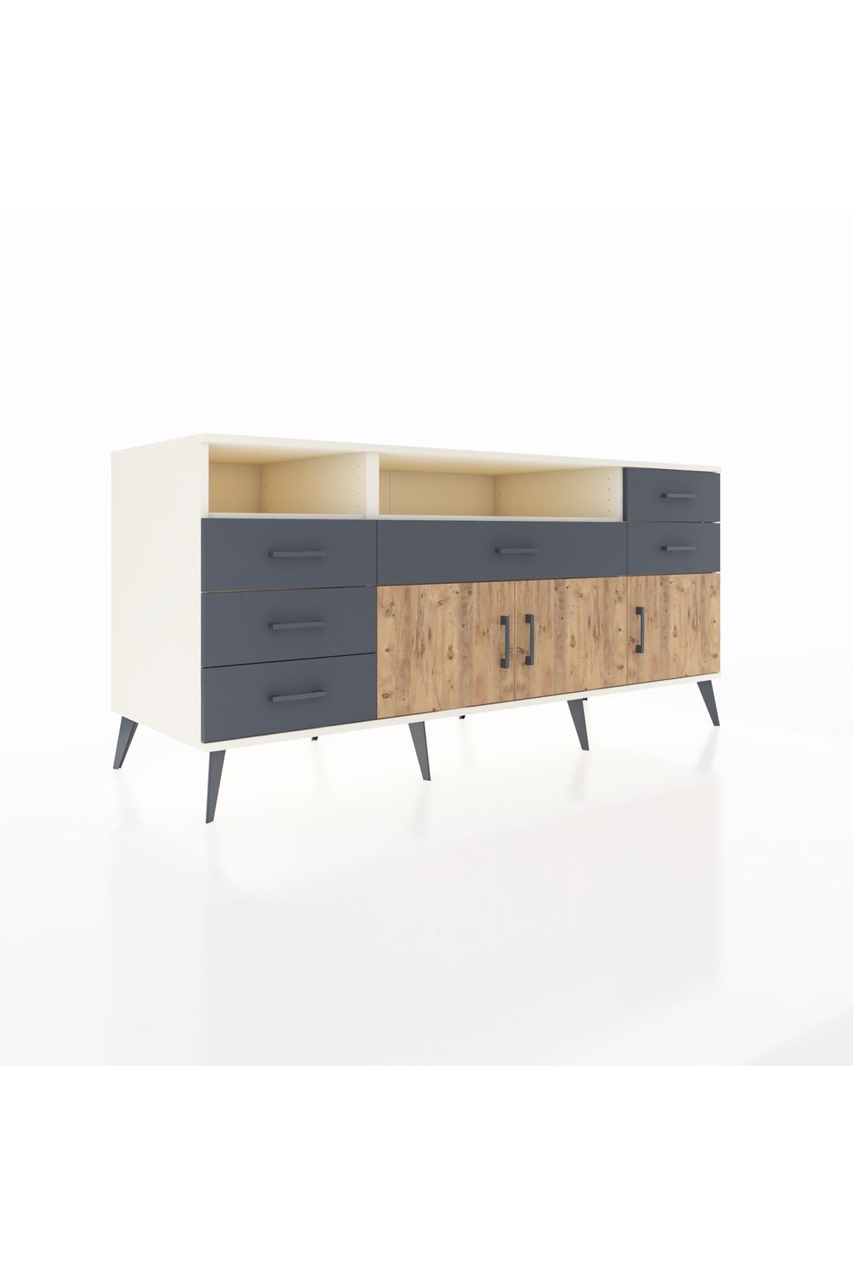 Kronos Konsol 3 Raflı 6 Çekmeceli 3 Kapaklı 176x59x83 - S610M014V02C