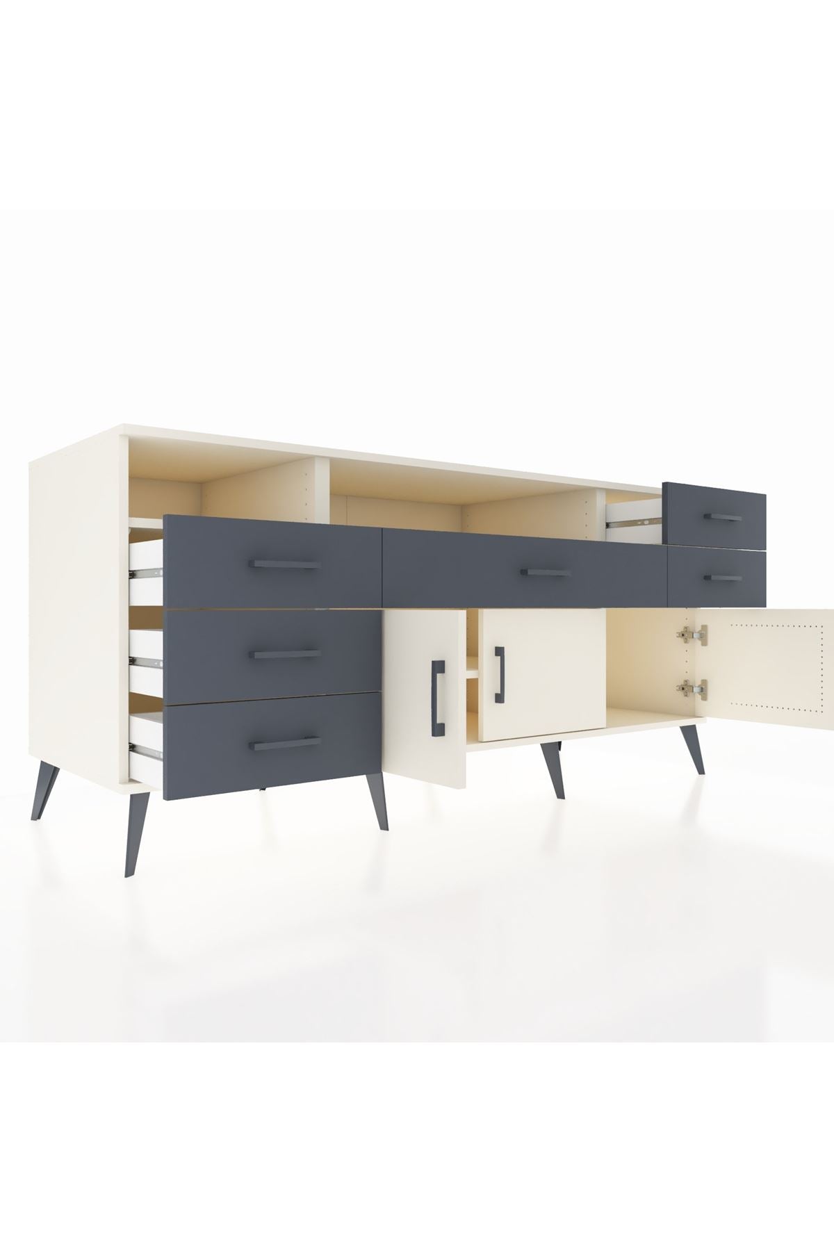 Kronos Konsol 3 Raflı 6 Çekmeceli 3 Kapaklı 176x59x83 - S610M014V05C