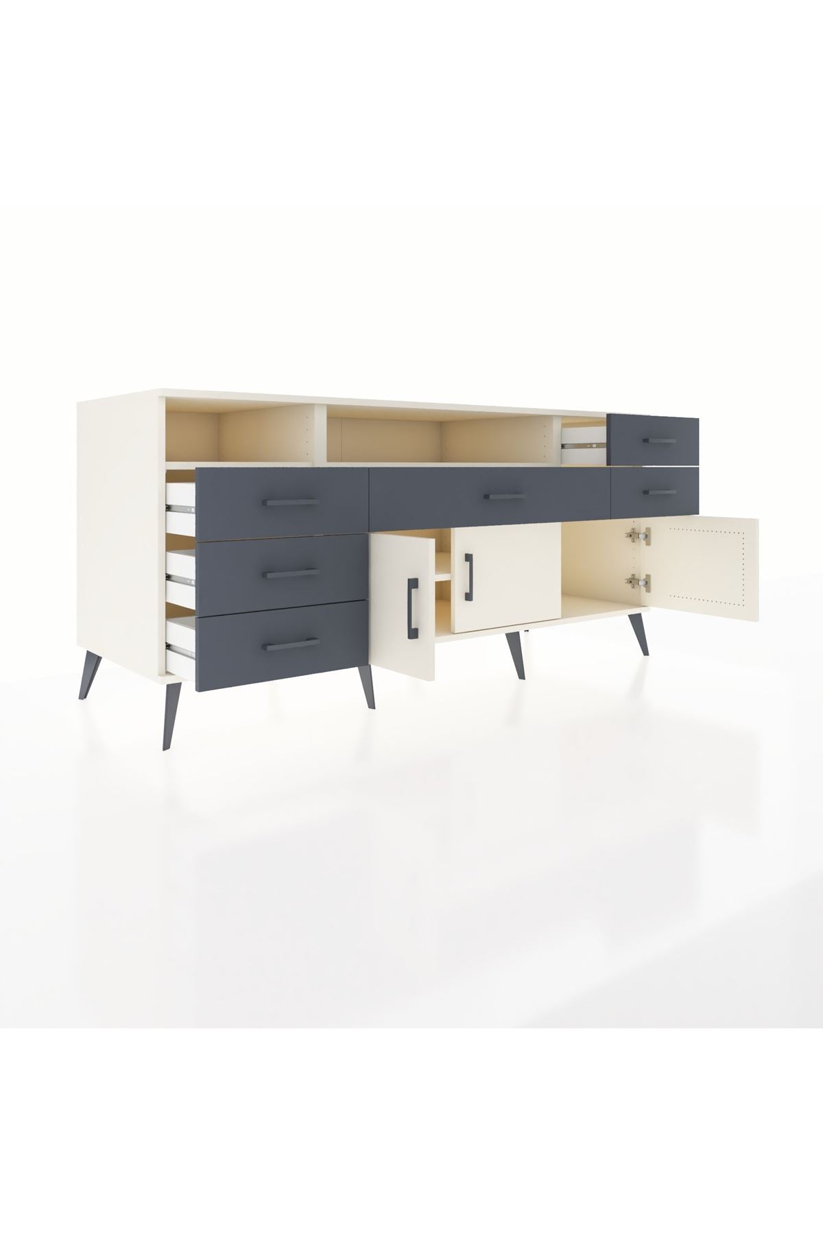 Kronos Konsol 3 Raflı 6 Çekmeceli 3 Kapaklı 176x59x83 - S610M014V05C