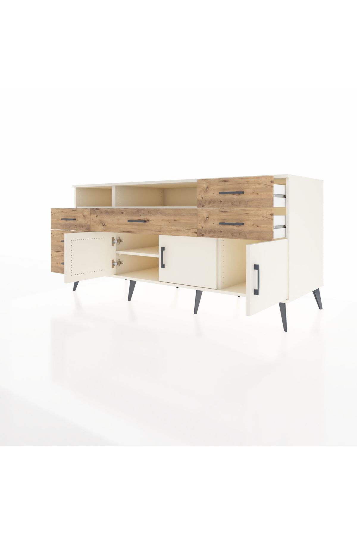 Kronos Konsol 3 Raflı 6 Çekmeceli 3 Kapaklı 176x59x83 - S610M014V06C