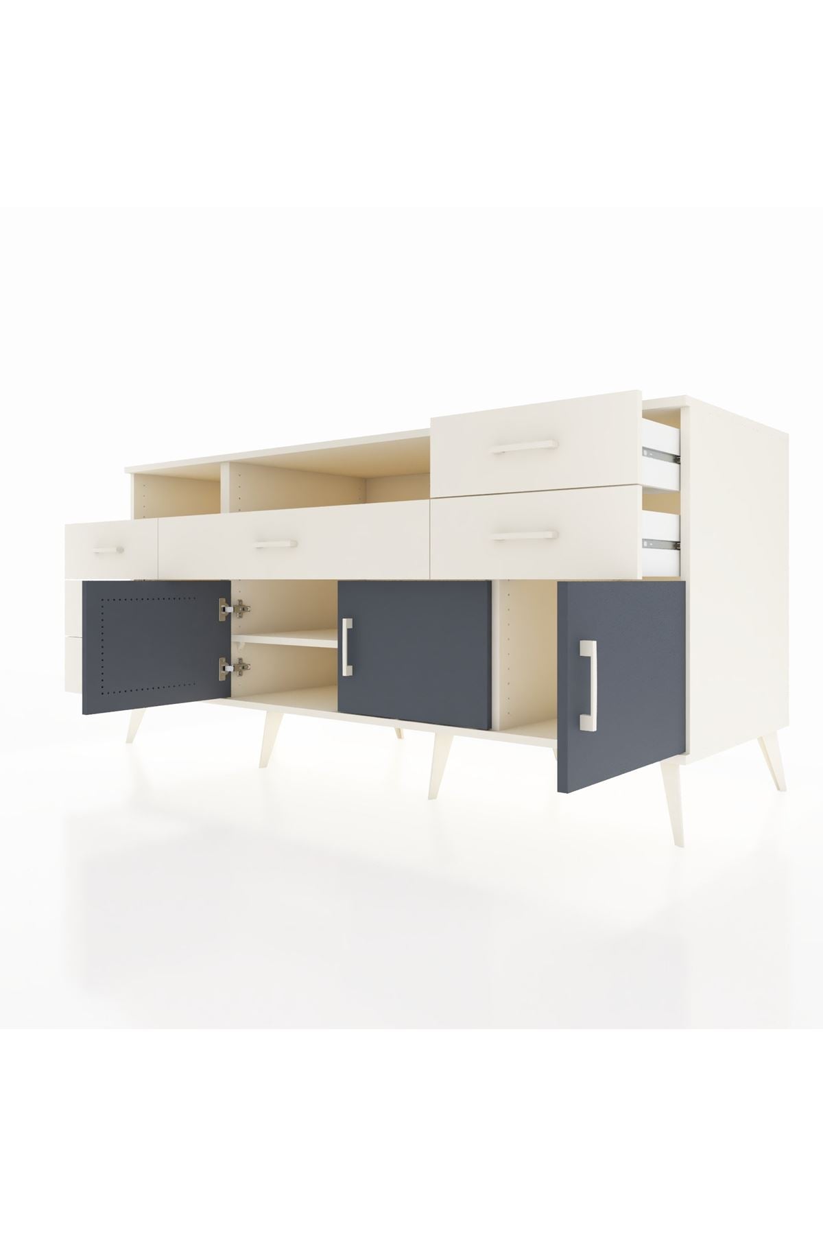Kronos Konsol 3 Raflı 6 Çekmeceli 3 Kapaklı 176x59x83 - S610M014V07C