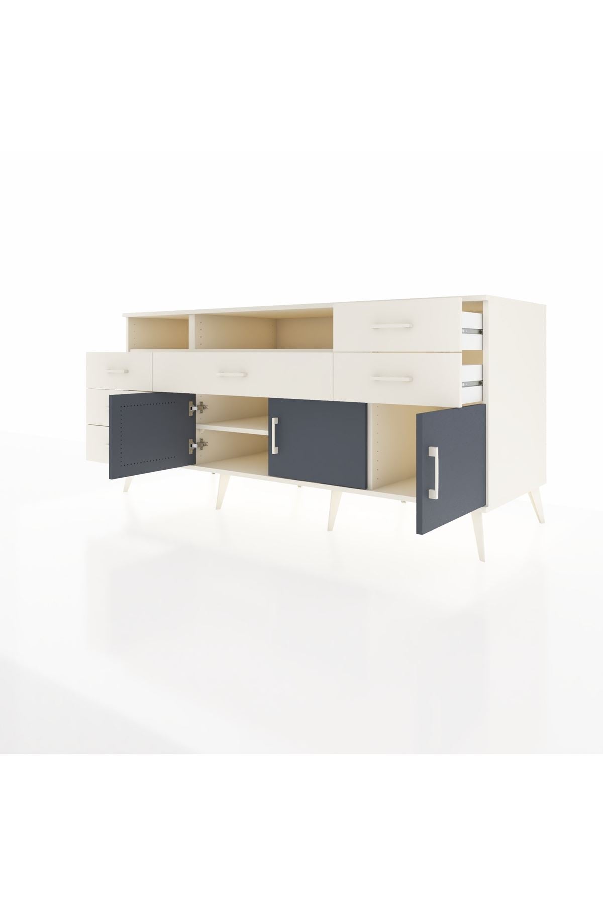 Kronos Konsol 3 Raflı 6 Çekmeceli 3 Kapaklı 176x59x83 - S610M014V07C