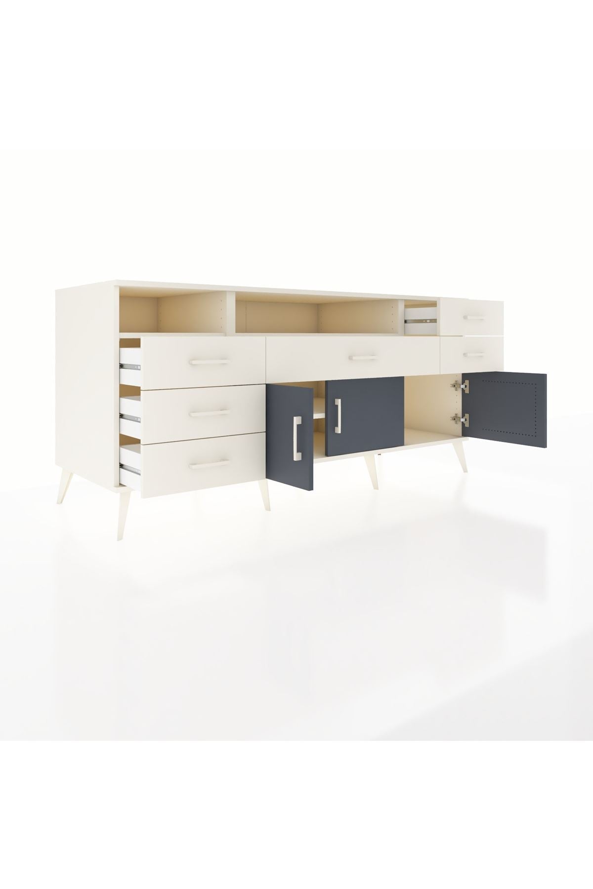 Kronos Konsol 3 Raflı 6 Çekmeceli 3 Kapaklı 176x59x83 - S610M014V07C
