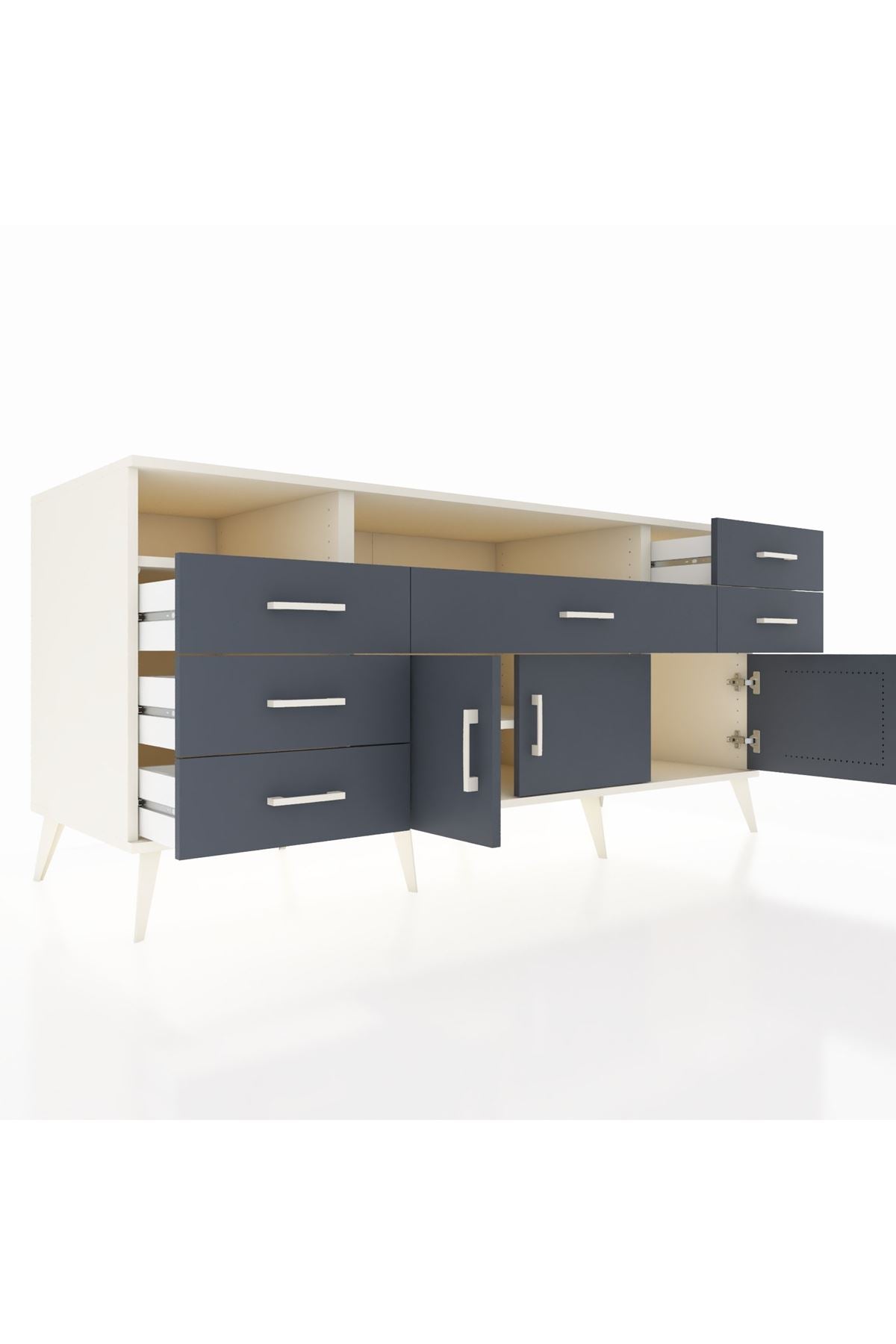 Kronos Konsol 3 Raflı 6 Çekmeceli 3 Kapaklı 176x59x83 - S610M014V08C