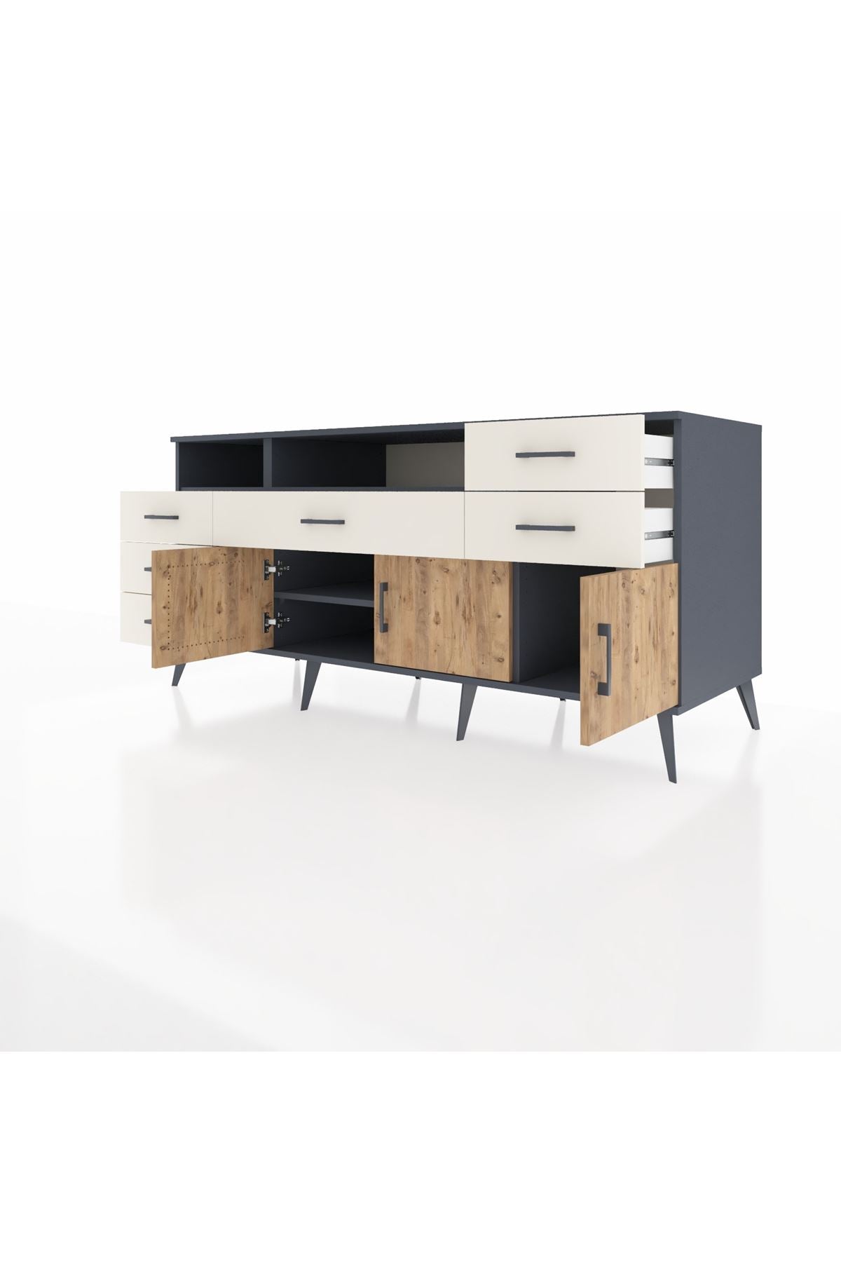 Kronos Konsol 3 Raflı 6 Çekmeceli 3 Kapaklı 176x59x83 - S610M014V10C