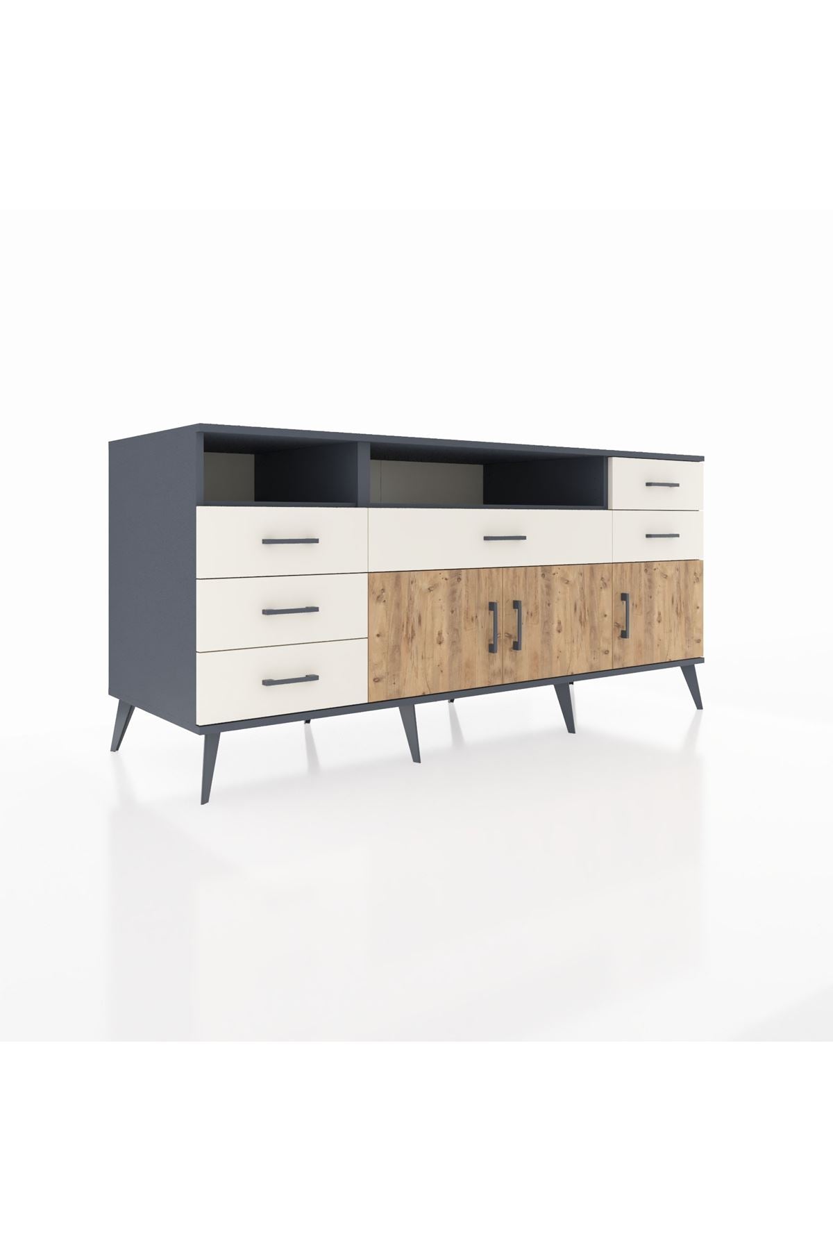 Kronos Konsol 3 Raflı 6 Çekmeceli 3 Kapaklı 176x59x83 - S610M014V10C