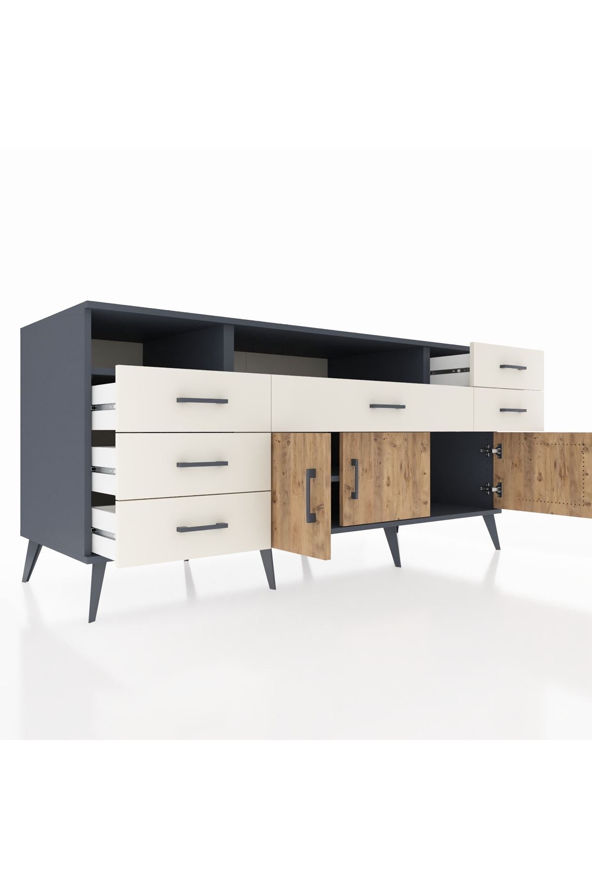 Kronos Konsol 3 Raflı 6 Çekmeceli 3 Kapaklı 176x59x83 - S610M014V10C