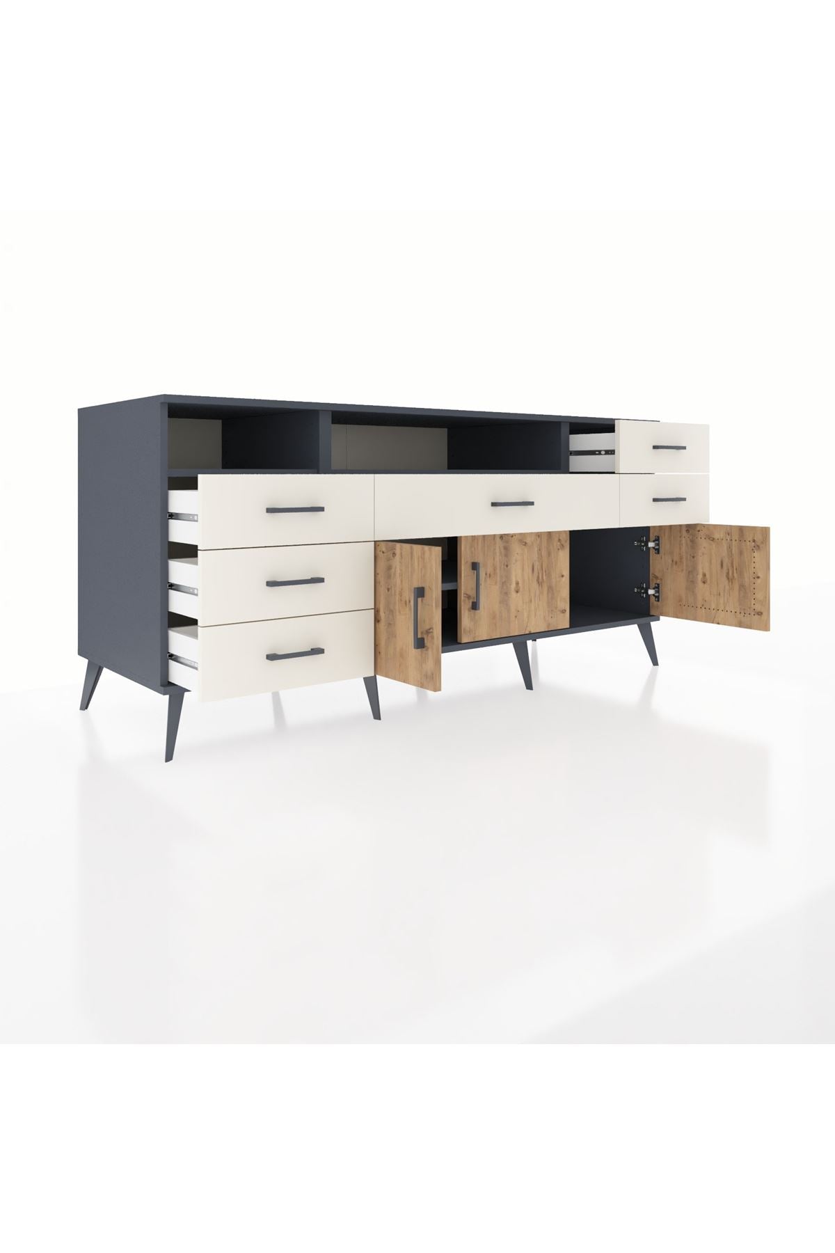 Kronos Konsol 3 Raflı 6 Çekmeceli 3 Kapaklı 176x59x83 - S610M014V10C