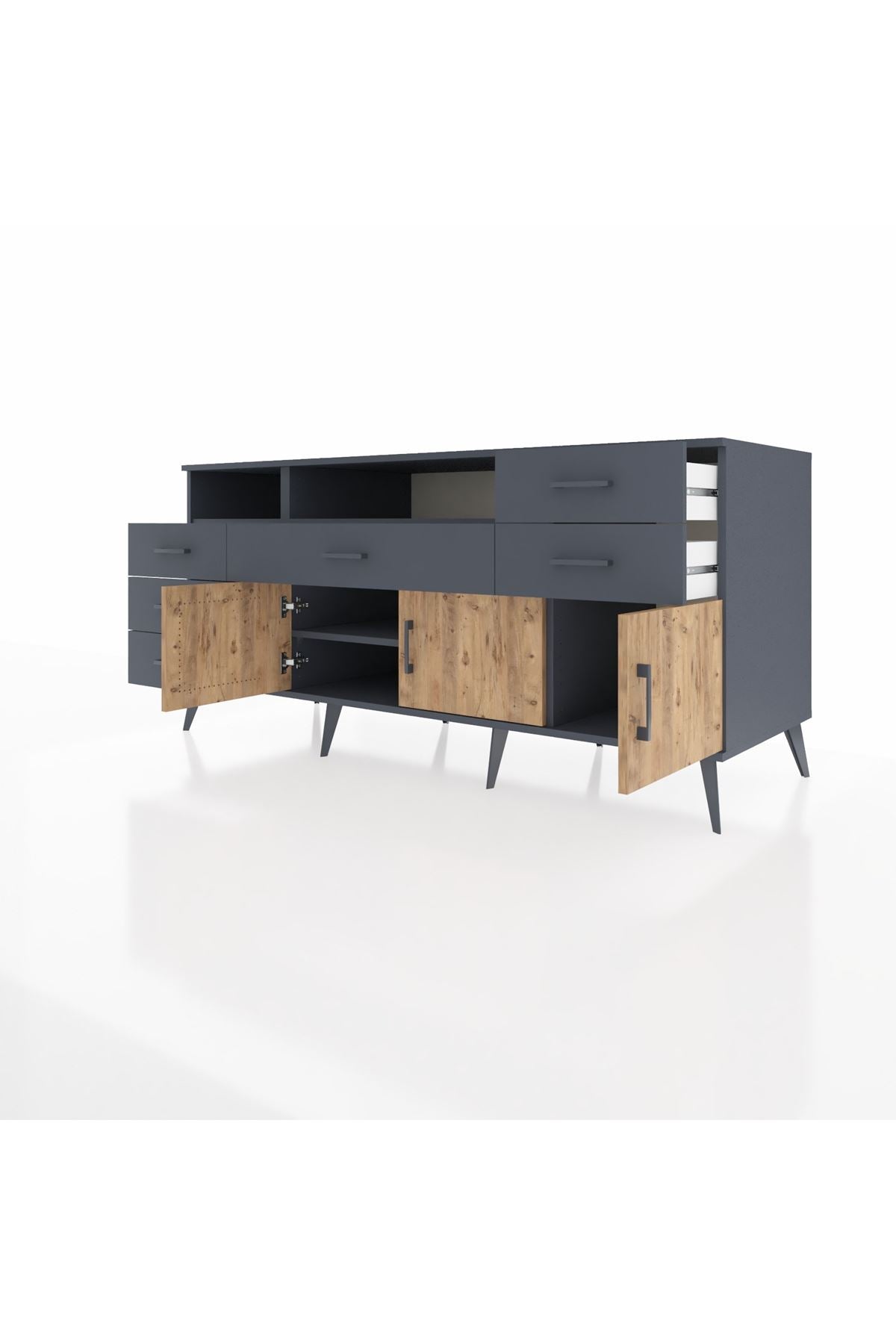 Kronos Konsol 3 Raflı 6 Çekmeceli 3 Kapaklı 176x59x83 - S610M014V11C