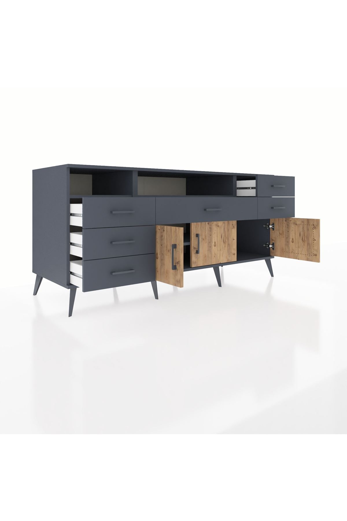 Kronos Konsol 3 Raflı 6 Çekmeceli 3 Kapaklı 176x59x83 - S610M014V11C