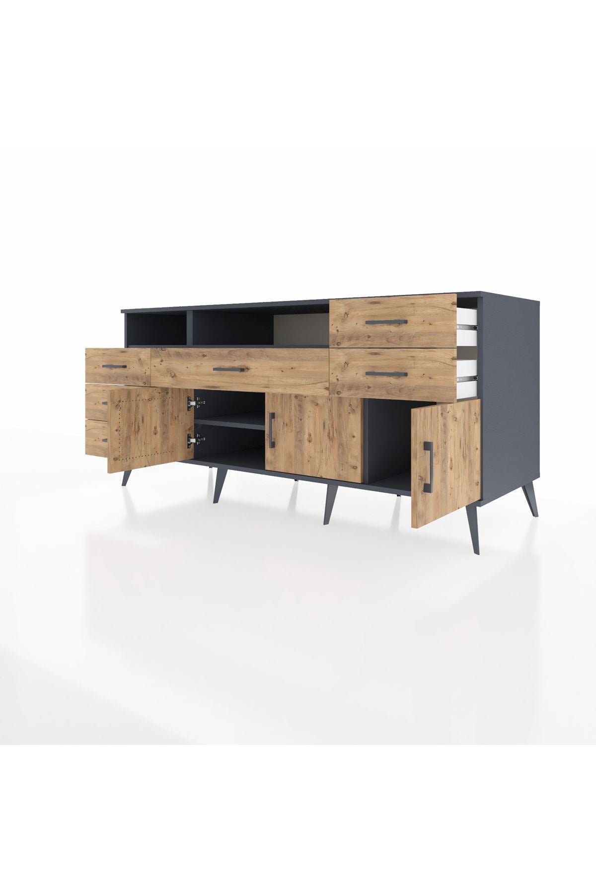 Kronos Konsol 3 Raflı 6 Çekmeceli 3 Kapaklı 176x59x83 - S610M014V12C