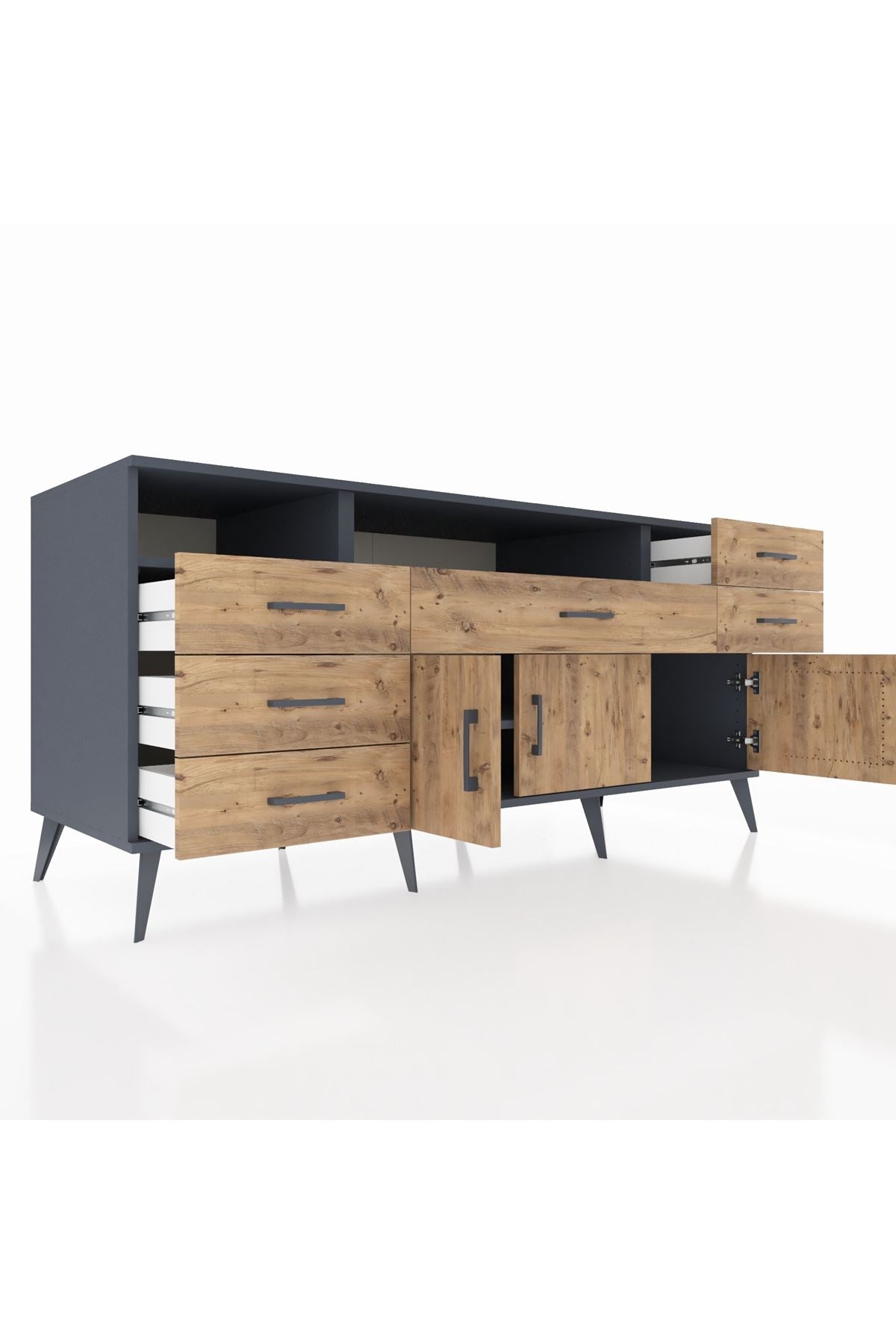 Kronos Konsol 3 Raflı 6 Çekmeceli 3 Kapaklı 176x59x83 - S610M014V12C