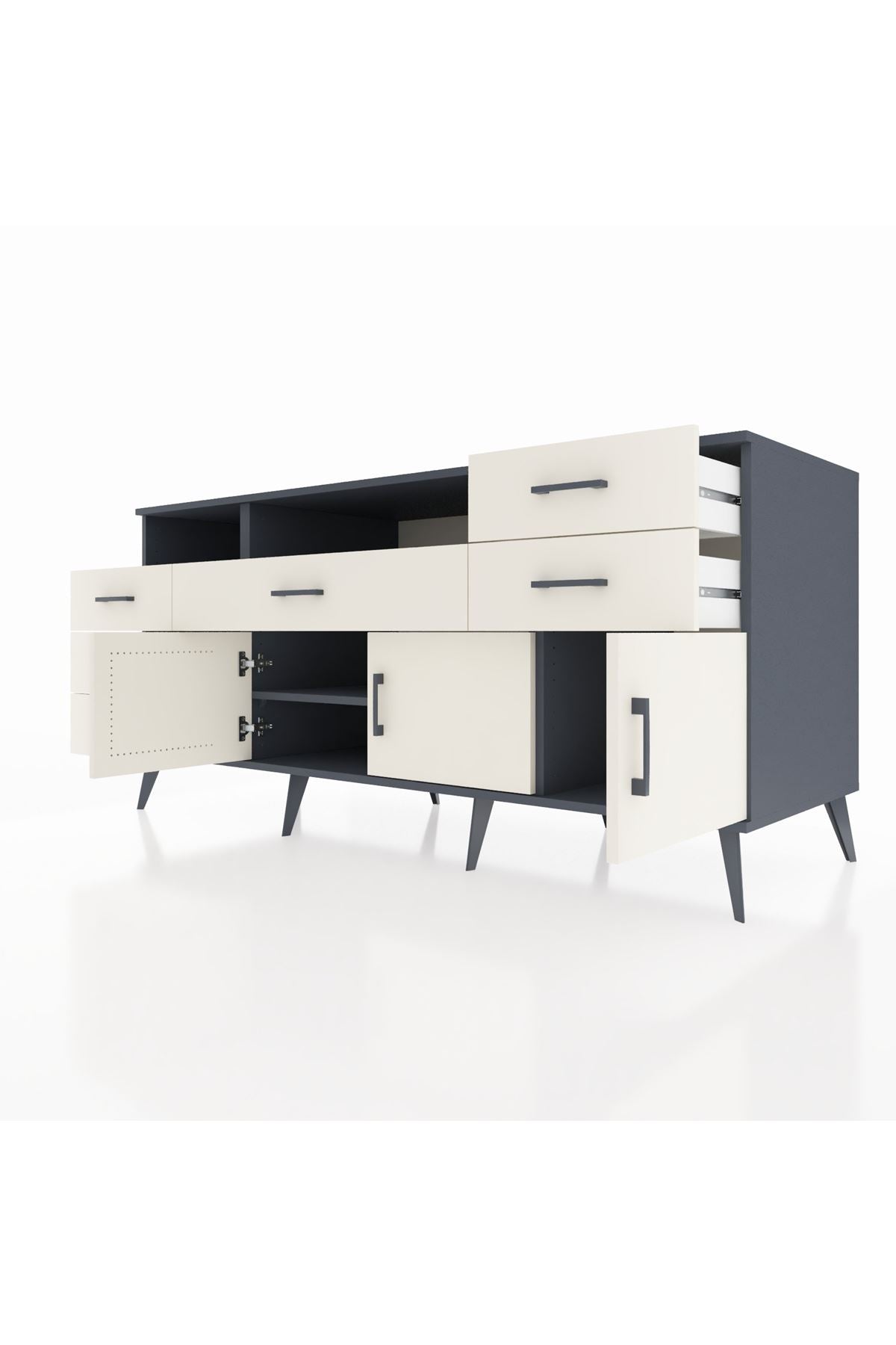 Kronos Konsol 3 Raflı 6 Çekmeceli 3 Kapaklı 176x59x83 - S610M014V13C