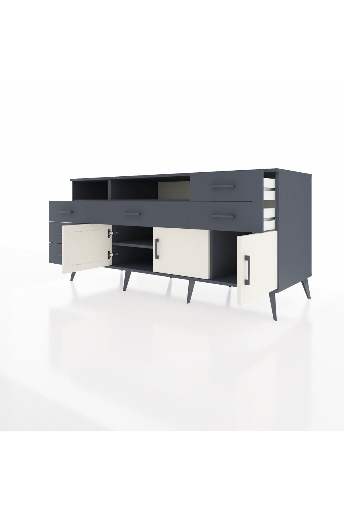 Kronos Konsol 3 Raflı 6 Çekmeceli 3 Kapaklı 176x59x83 - S610M014V14C