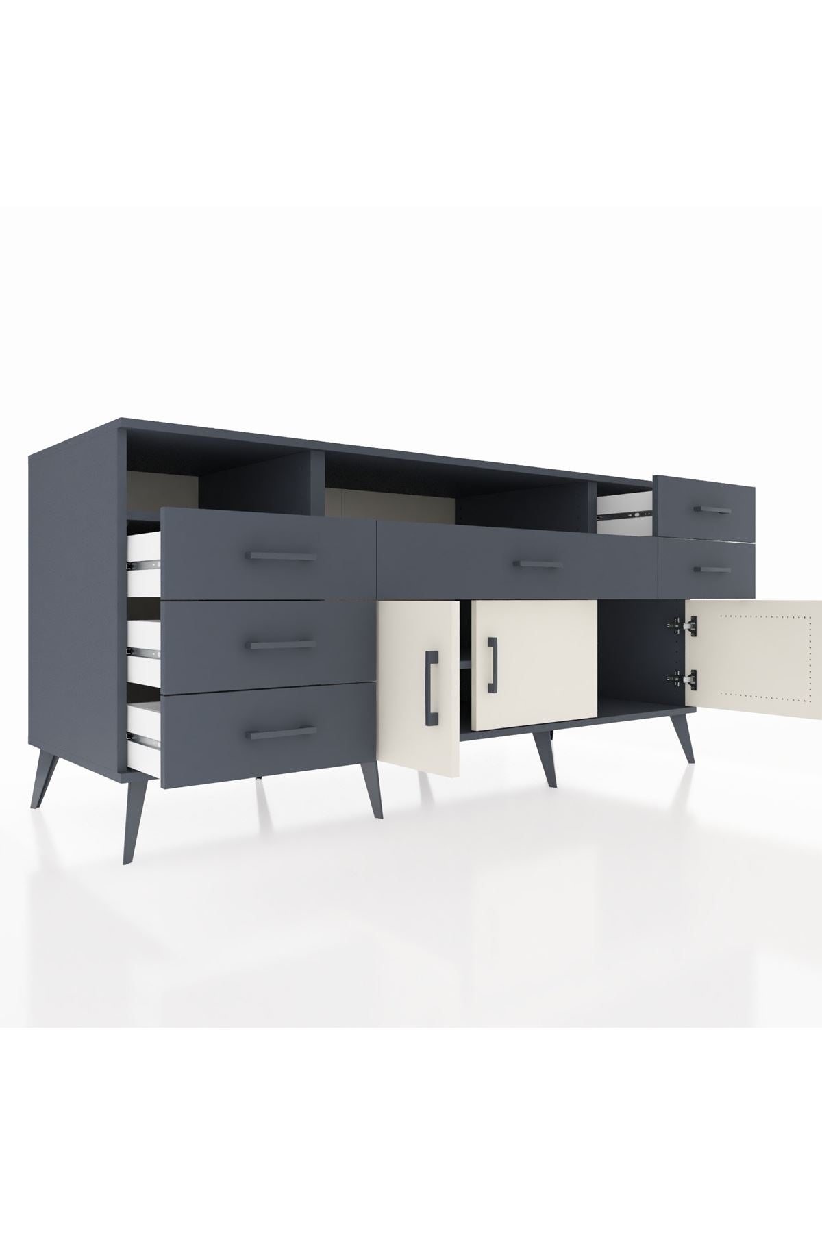 Kronos Konsol 3 Raflı 6 Çekmeceli 3 Kapaklı 176x59x83 - S610M014V14C