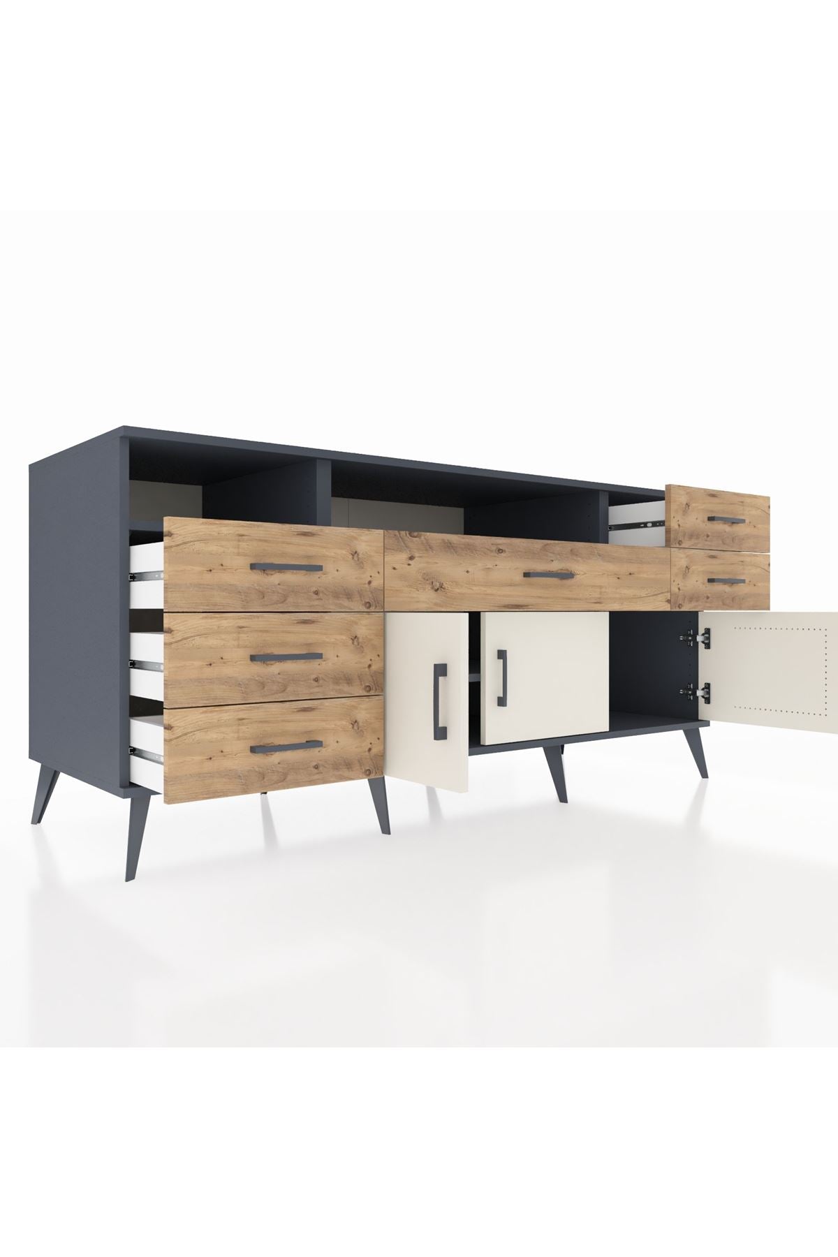 Kronos Konsol 3 Raflı 6 Çekmeceli 3 Kapaklı 176x59x83 - S610M014V15C