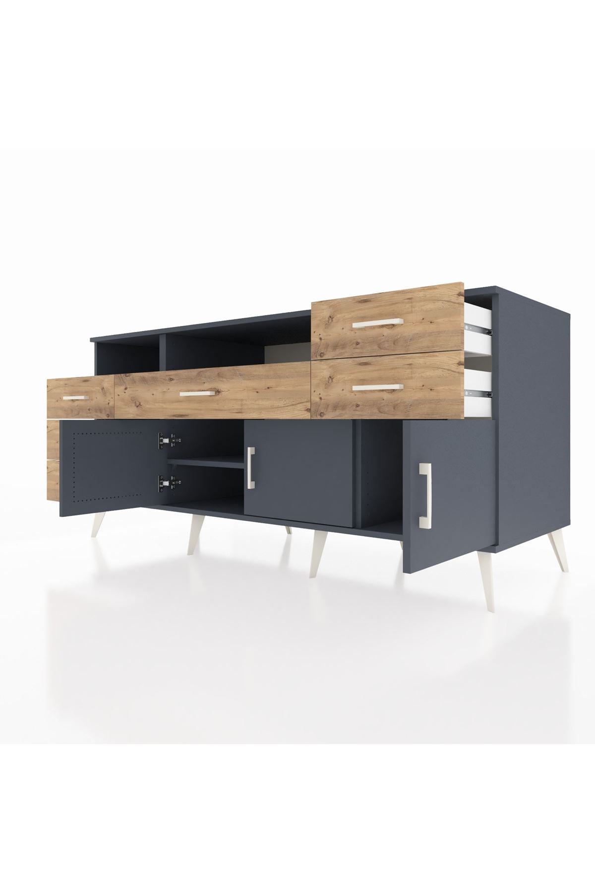 Kronos Konsol 3 Raflı 6 Çekmeceli 3 Kapaklı 176x59x83 - S610M014V18C