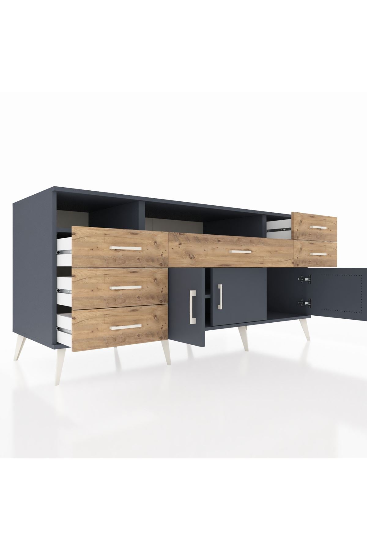Kronos Konsol 3 Raflı 6 Çekmeceli 3 Kapaklı 176x59x83 - S610M014V18C