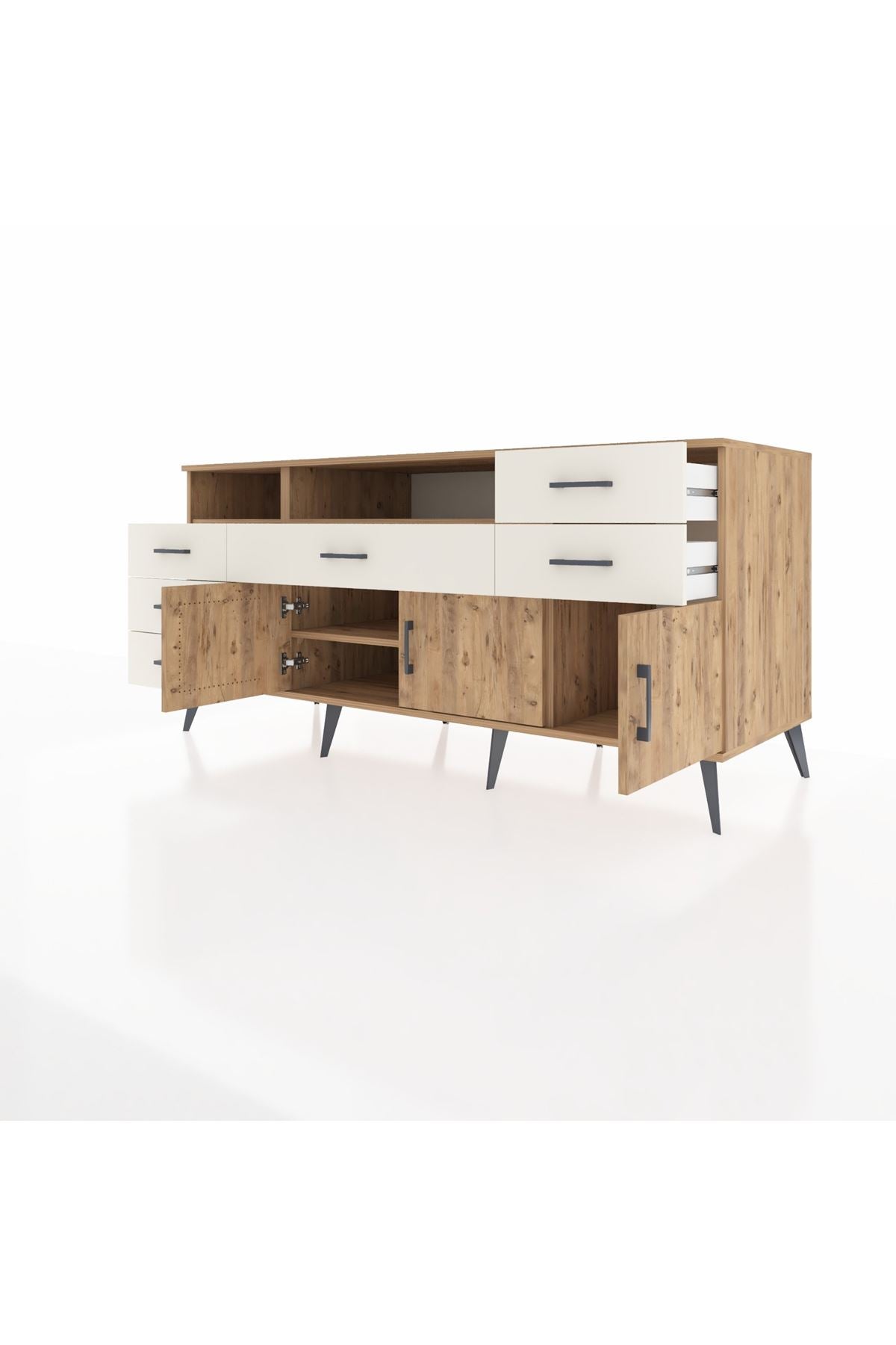 Kronos Konsol 3 Raflı 6 Çekmeceli 3 Kapaklı 176x59x83 - S610M014V19C