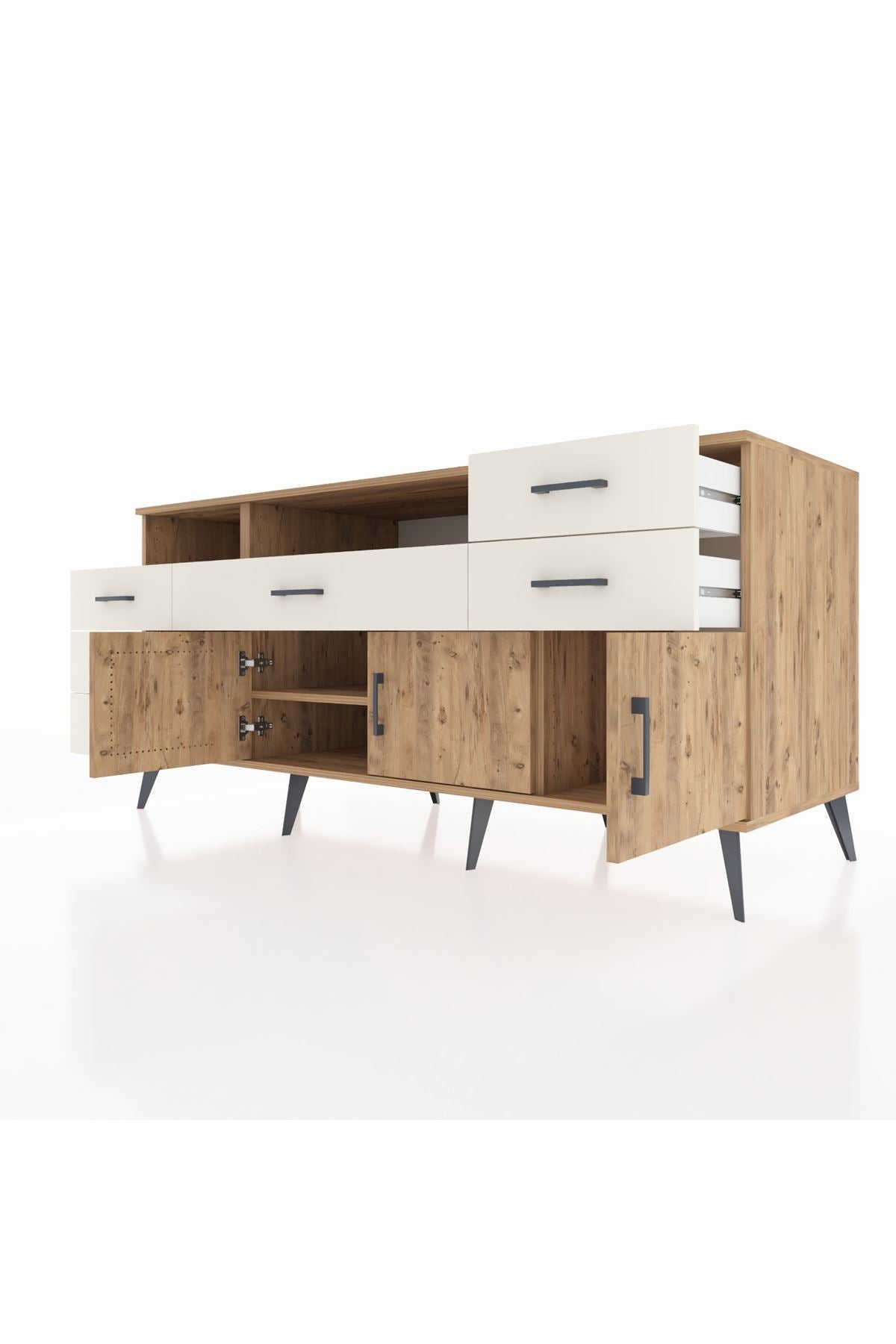 Kronos Konsol 3 Raflı 6 Çekmeceli 3 Kapaklı 176x59x83 - S610M014V19C
