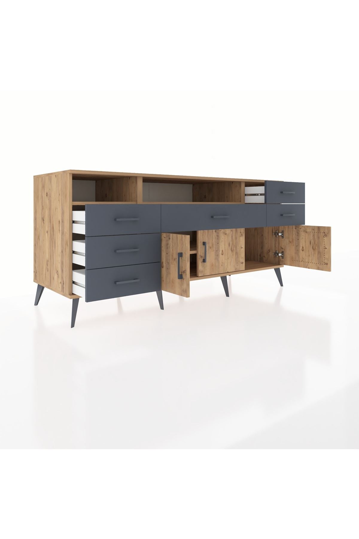 Kronos Konsol 3 Raflı 6 Çekmeceli 3 Kapaklı 176x59x83 - S610M014V20C