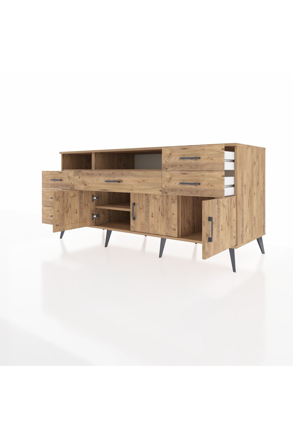 Kronos Konsol 3 Raflı 6 Çekmeceli 3 Kapaklı 176x59x83 - S610M014V21C