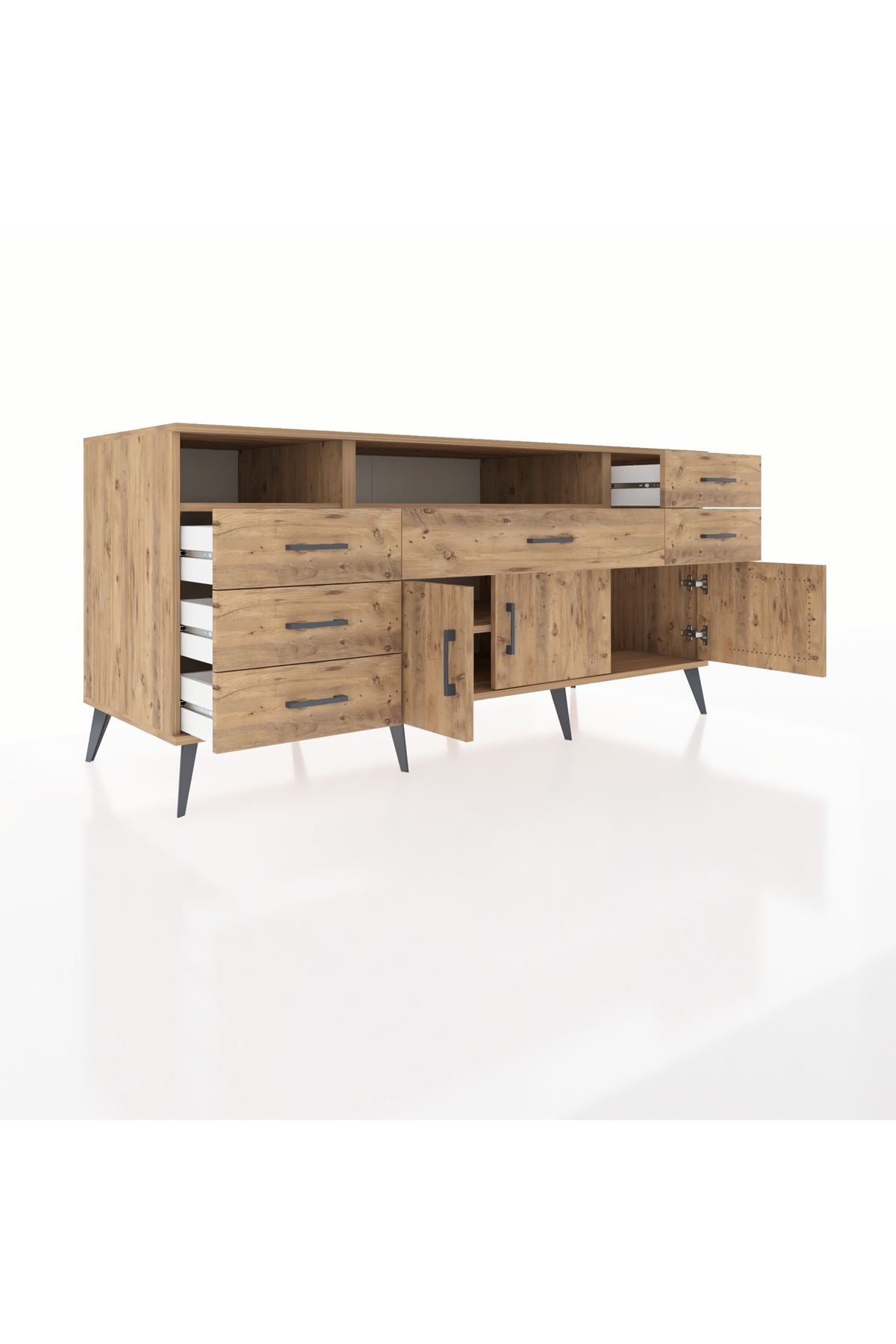 Kronos Konsol 3 Raflı 6 Çekmeceli 3 Kapaklı 176x59x83 - S610M014V21C