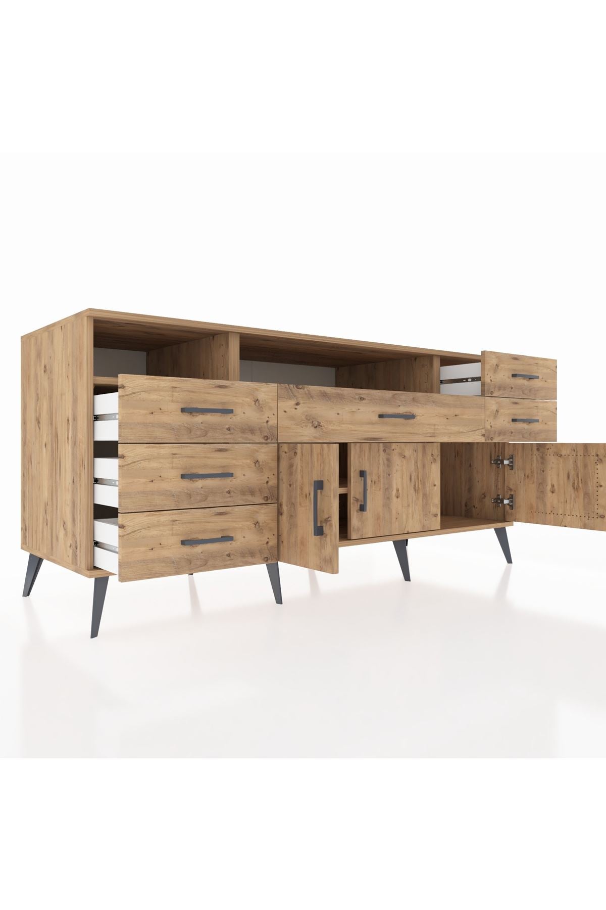 Kronos Konsol 3 Raflı 6 Çekmeceli 3 Kapaklı 176x59x83 - S610M014V21C