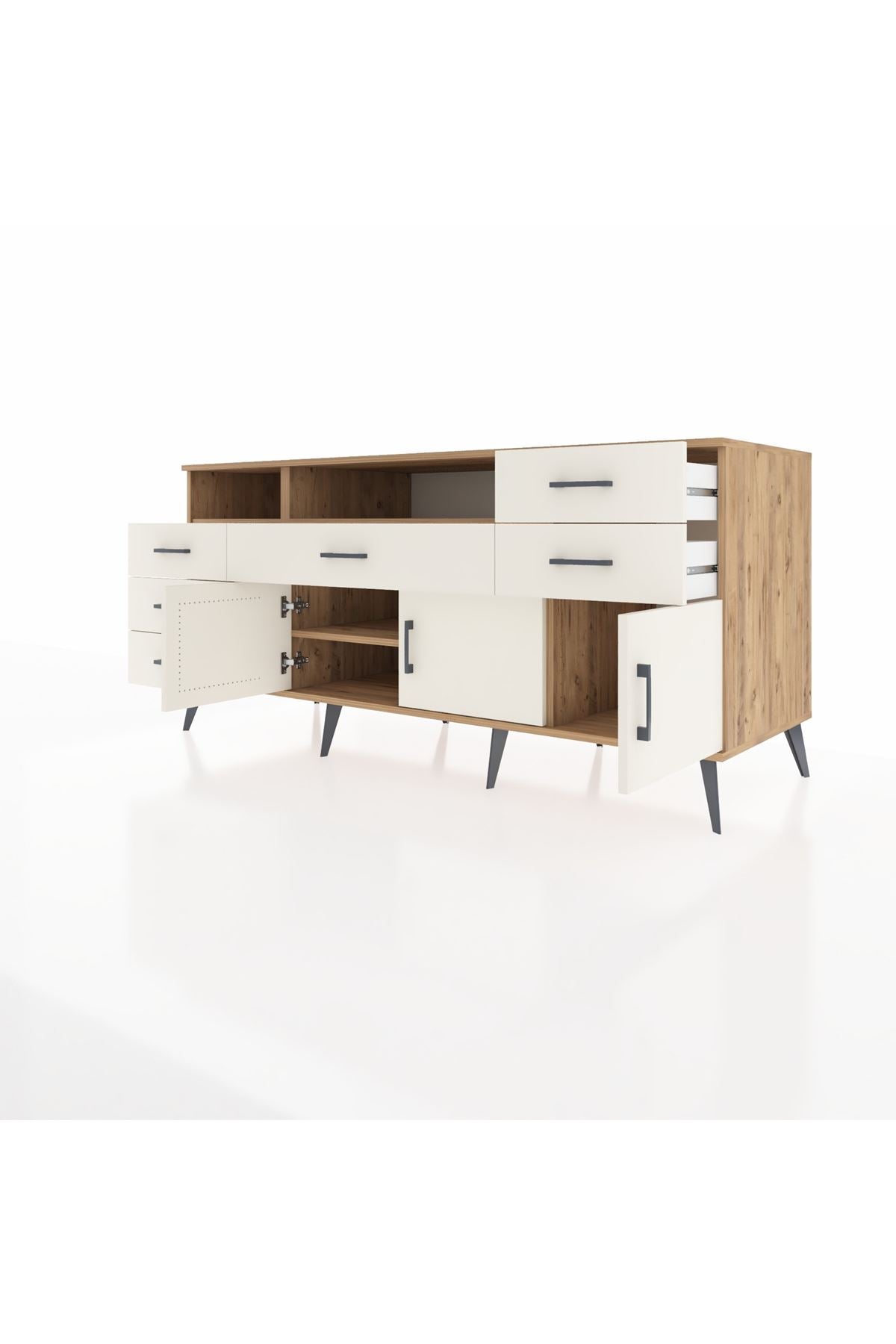 Kronos Konsol 3 Raflı 6 Çekmeceli 3 Kapaklı 176x59x83 - S610M014V22C